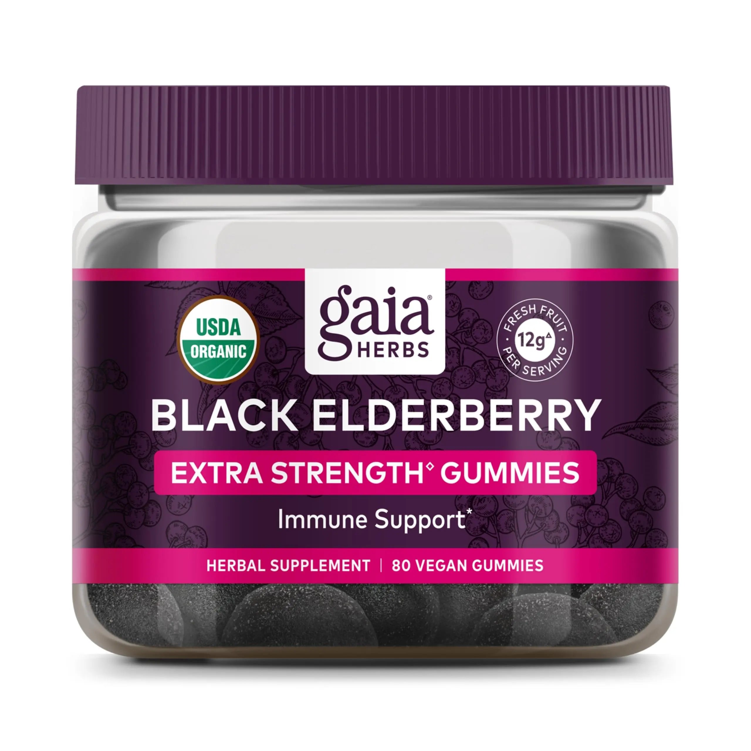 Gaia Herbs Black Elderberry (Sambucus Nigra) Extra Strength Gummies Gaia Herbs Au supplements