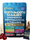 Parrox Corti-Smooth Cortisol Support Gummies with Magnesium, L-Theanine, Ashwagandha, Phosphatidylserine, Bacopa Monnieri, Lions Mane, Ginkgo Biloba, Valerian Root (60 Gummies - Mixed Berry Flavor) Parrox Au supplements