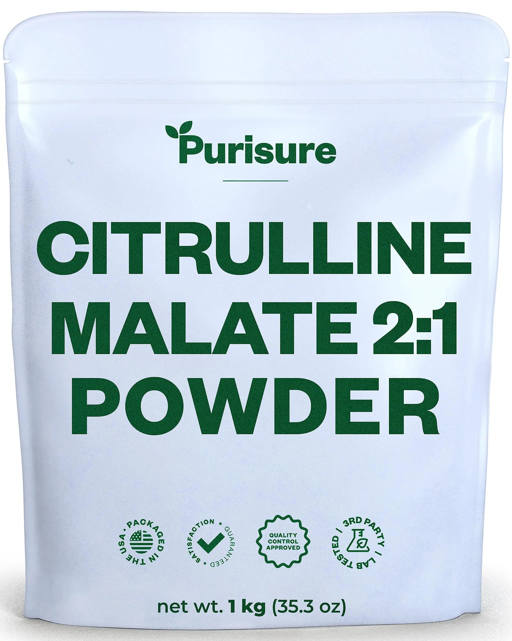 Purisure Citrulline Malate 2:1 Powder, 1 kg, Citrulline Supplement and Citrulline Nitrate Purisure Au supplements