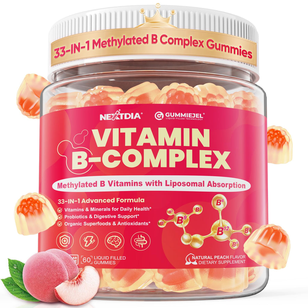 Methylated Vitamin B Complex Gummies for Women & Men, High Dose 2000 mcg Methyl B12, Liposomal Super All B Vitamins Methylfolate, B1, B2, B3, B5, B6, B7, Vitamin C,
