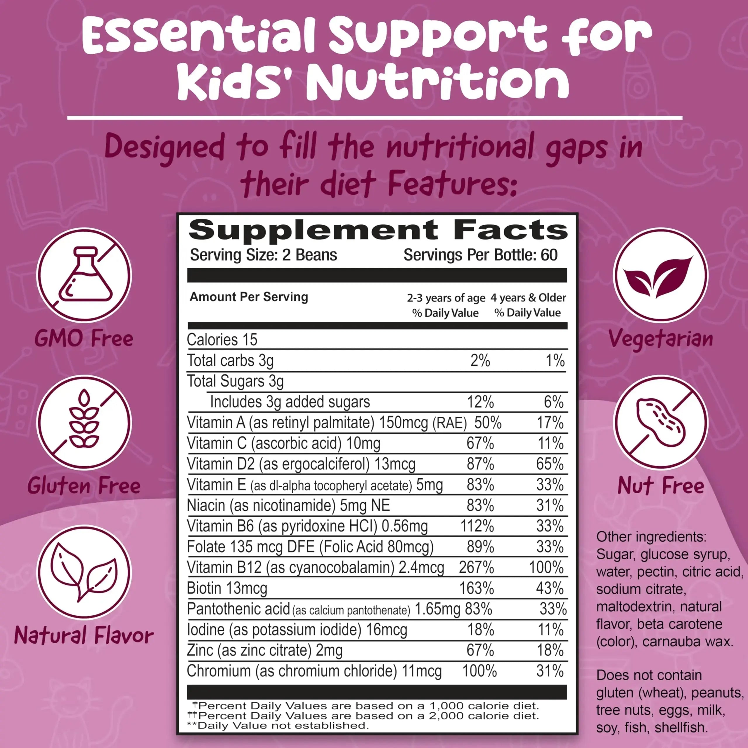 BeElevated Kids Multivitamin Gummies – Tasty Berry-Flavored Zinc Gummies for Children & Adults – Vegetarian, Gluten-Free BeElevated Au supplements