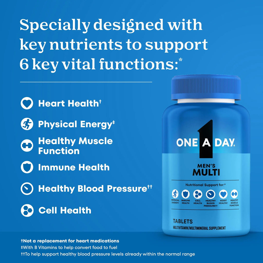 One A Day Multivitamin for Men - Daily Mens Multivitamins with Vitamin D, Zinc, Folic Acid, and B Vitamins, Physical Energy Support, 200 Count ONE A DAY Au supplements