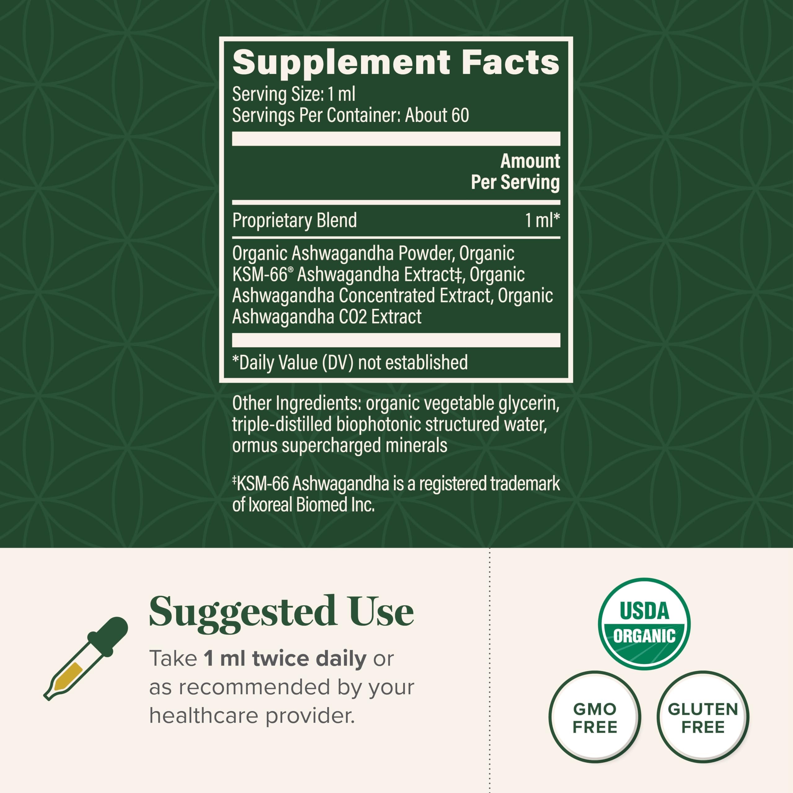 Global Healing Center - Organic Ashwagandha Supplements Drops - KSM-66 Ashwagandha Extra Strength for Men & Women, Helps Promote Relief from Stress, Mood Support, Organic (2 Fl Oz) Global Healing Center Au supplements