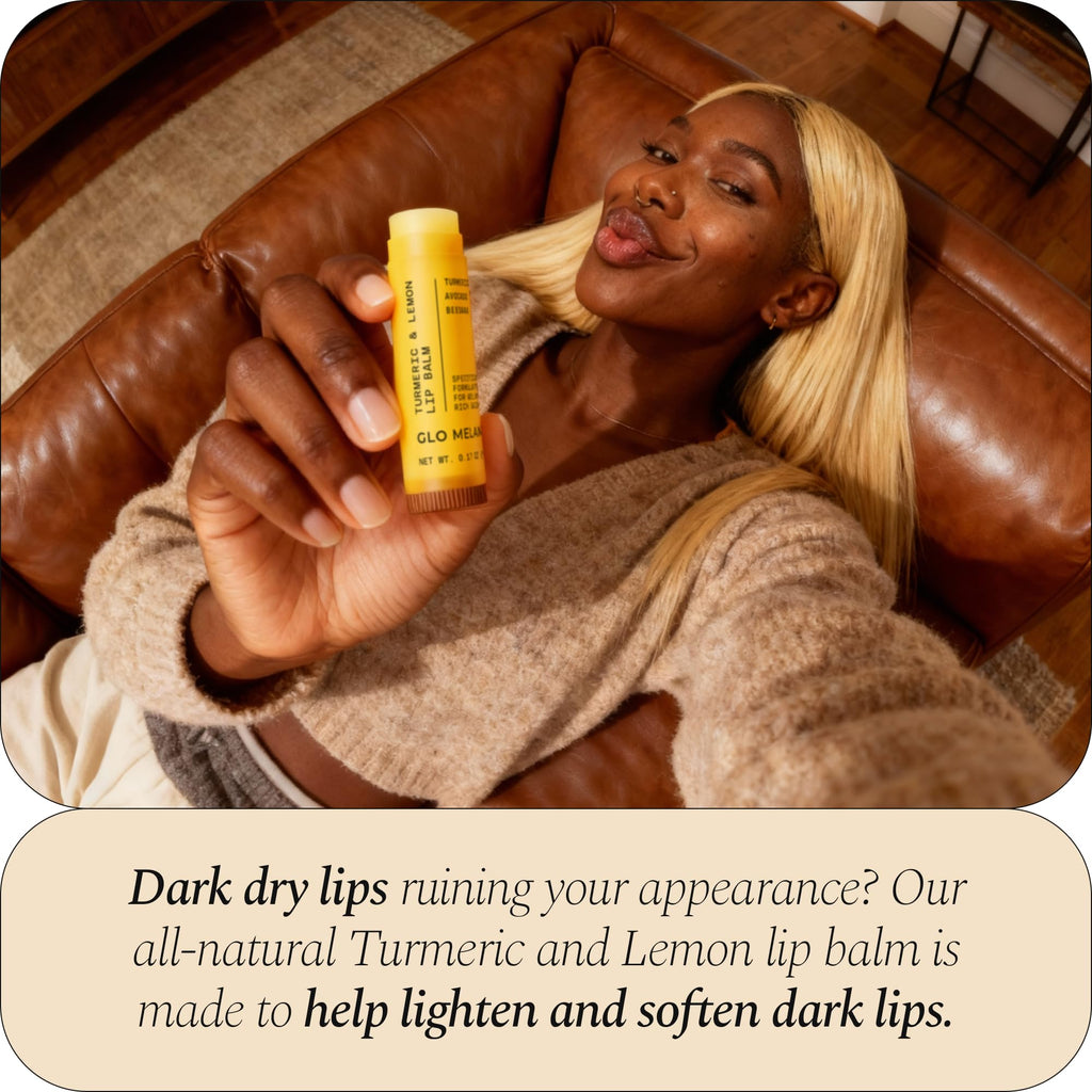 Glo Melanin All Natural Lemon and Turmeric Lip Balm - Natural Lip Balm Illuminate Your Smile