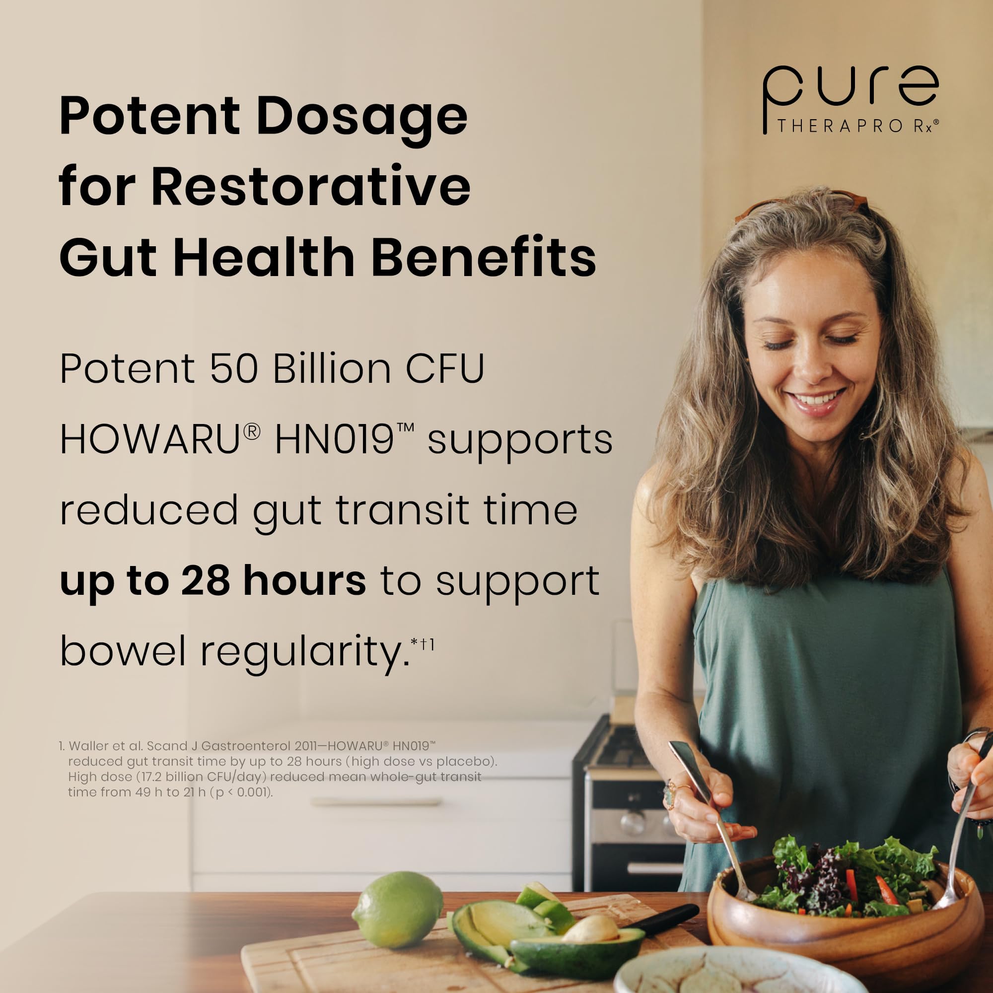 Pure Therapro Rx Power Probiotic 100B | 30 Acid Resistant Capsules - 1 Month Supply | 4 Proven Strains 100 Billion CFU | Flora Balance & Digestion