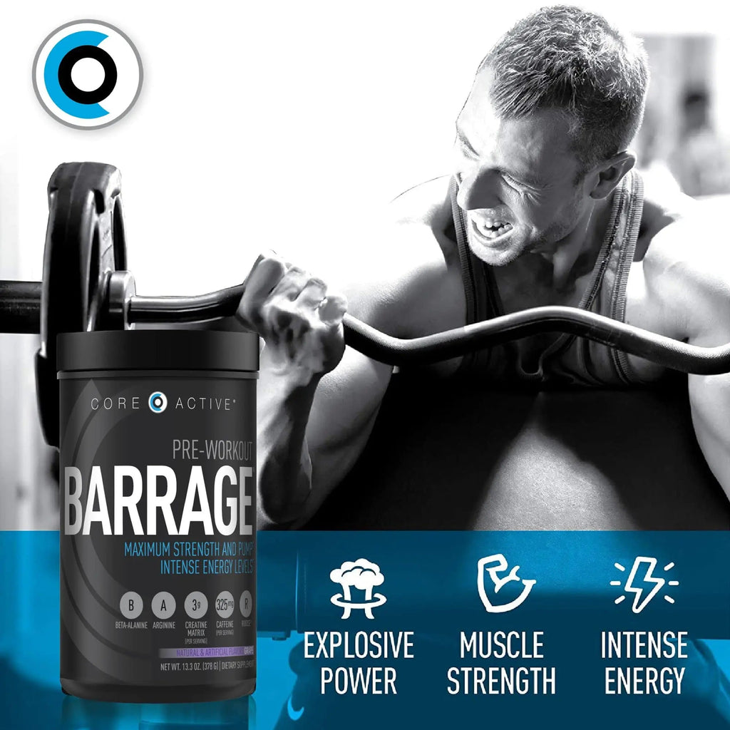 (CORE)ACTIVE Barrage Pre Workout Powder - Preworkout for Women & Men, Creatine (CORE)ACTIVE Au supplements
