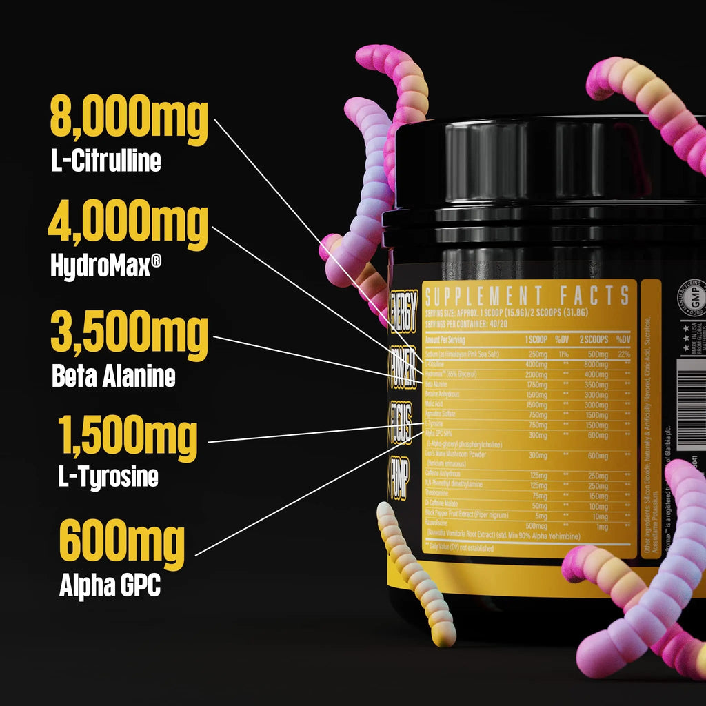 Huge Supplements Wrecked Pre-Workout, 30G+ Ingredients Per Serving to Boost Energy Huge Supplements Au supplements