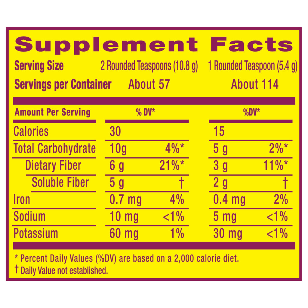 Metamucil, Psyllium Husk Powder, Unflavored with No Added Sweeteners, 114 Servings, 4-in-1 Fiber Supplement, Daily Psyllium Husk Fiber Powder