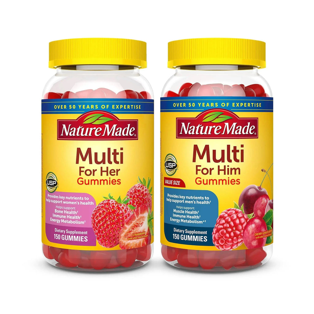 Nature Made Multivitamin Gummies Combo Pack for Him & Her, Tasty Men & Womens Multivitamin with Vitamin C, Vitamin D3, B Vitamins Nature Made Au supplements