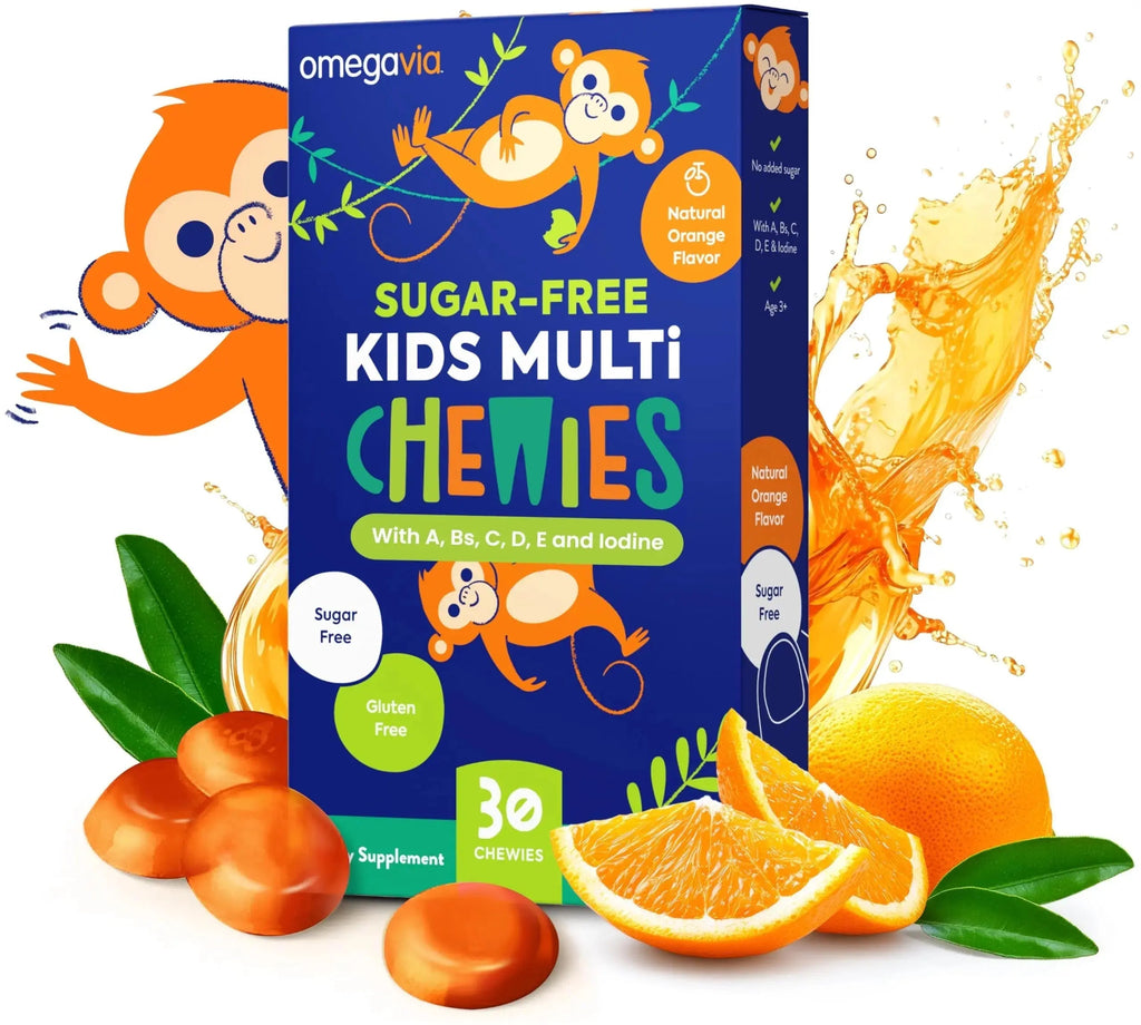 OmegaVia Sugar Free Kids Multivitamin Chewies - Daily Chewable Gummy Vitamins for Kids 3+ OmegaVia Au supplements
