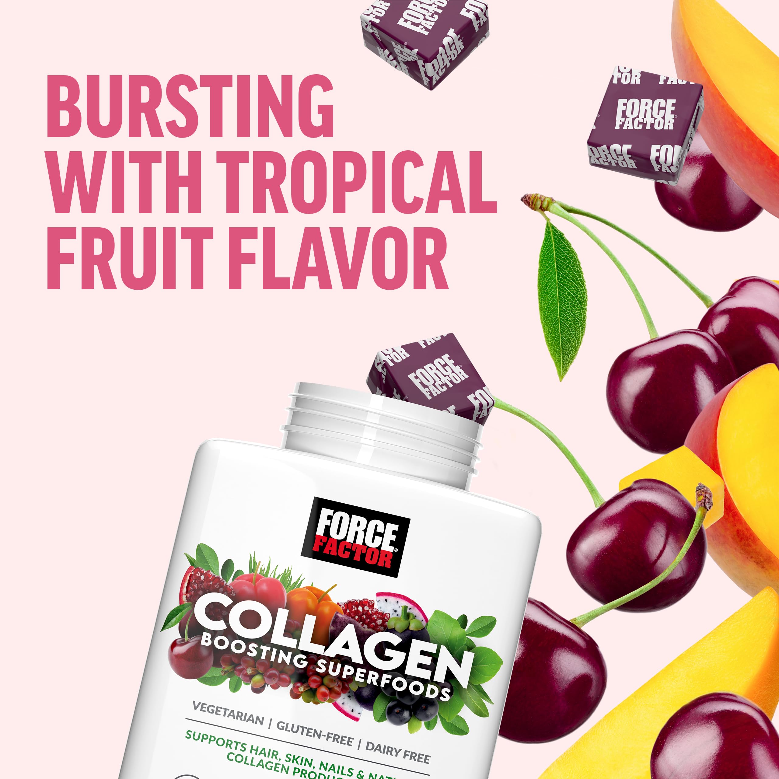 Force Factor Collagen Boosting Superfoods, Vegan Collagen Booster for Women, with Biotin, Hyaluronic Acid, and Vitamin C, for Hair, Skin, Nails, & Joint Support