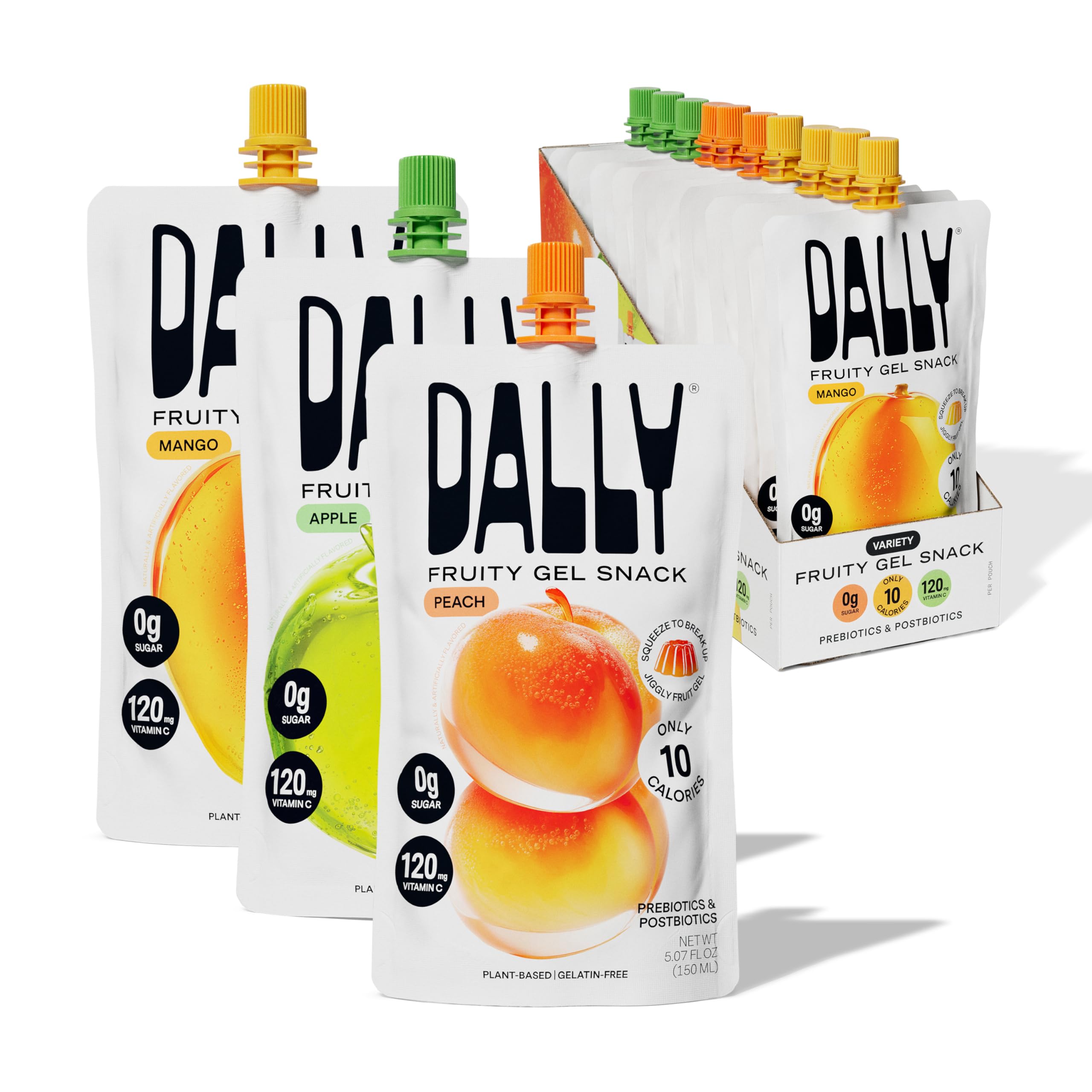 Dally Variety Pack [Mango, Peach & Apple] Drinkable Konjac Jelly 10 Pouches | 10-Calorie Keto, Gluten Free, Sugar Free Korean Fruit Snack | Prebiotics & Postbiotics for Skin, Immune, Weight Management DALLY Au supplements