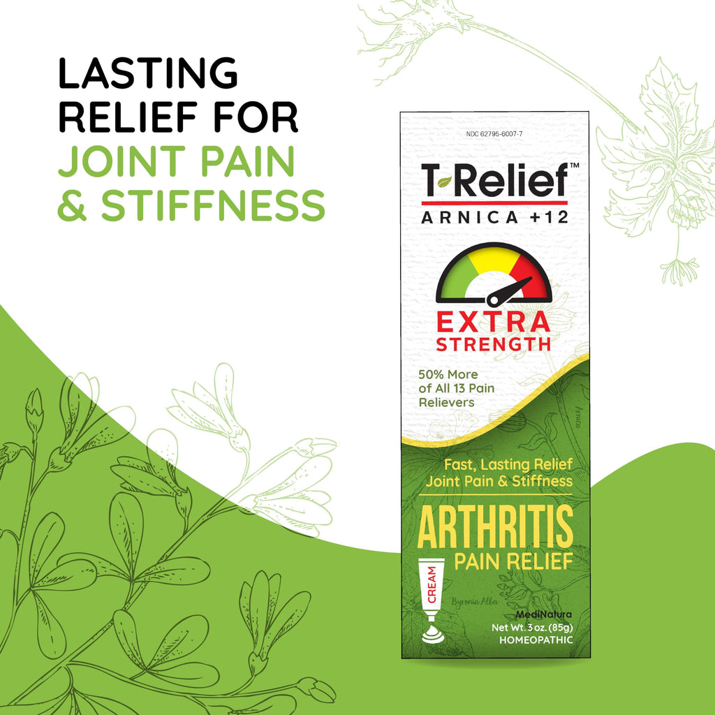 T-Relief Extra Strength Arthritis Cream Arnica +12 Pain Relieving Natural Medicines Help Soothe Soreness Stiffness Aches & Pains in Joints Naturally - 3 oz MediNatura Au supplements