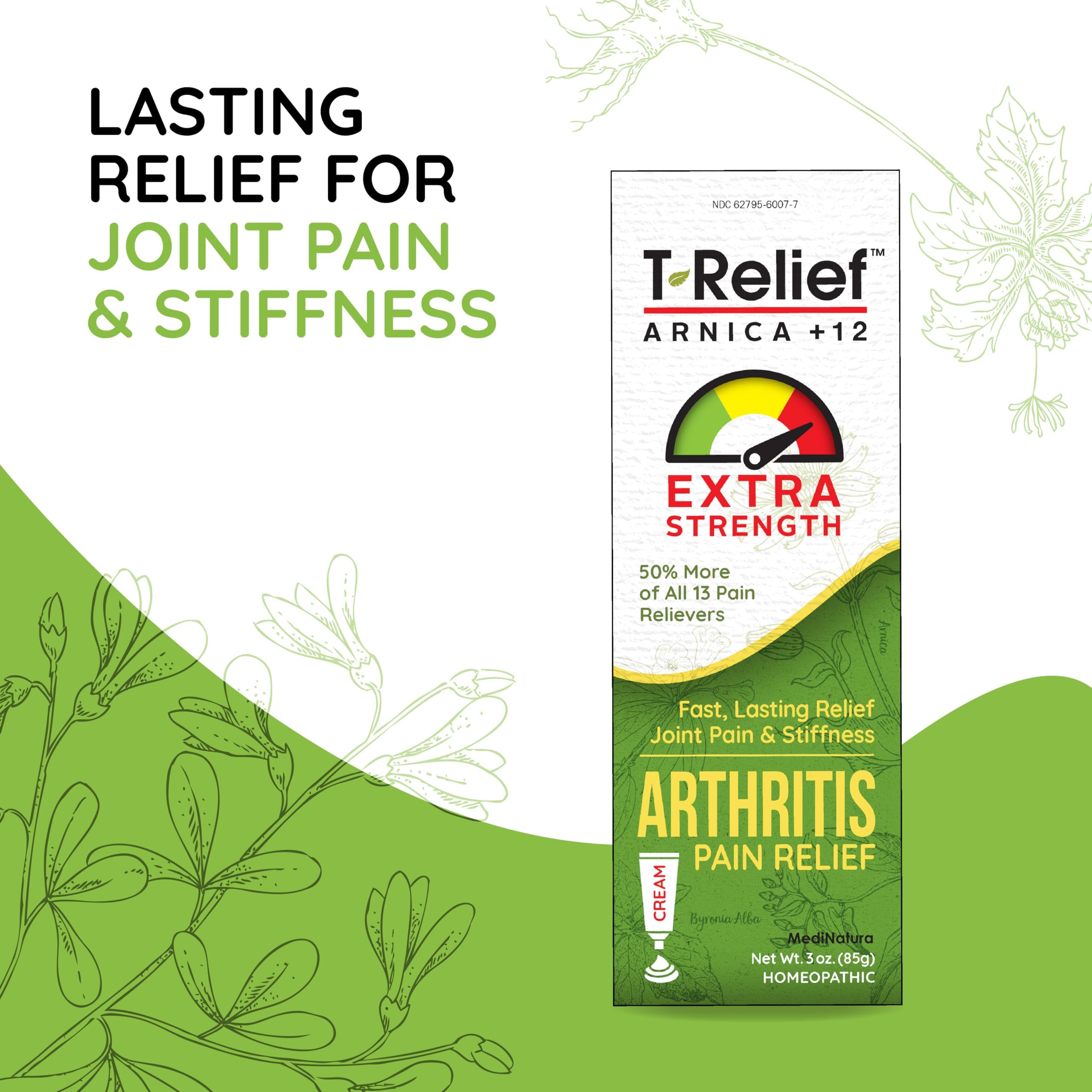 T-Relief Extra Strength Arthritis Cream Arnica +12 Pain Relieving Natural Medicines Help Soothe Soreness Stiffness Aches & Pains in Joints Naturally - 3 oz MediNatura Au supplements