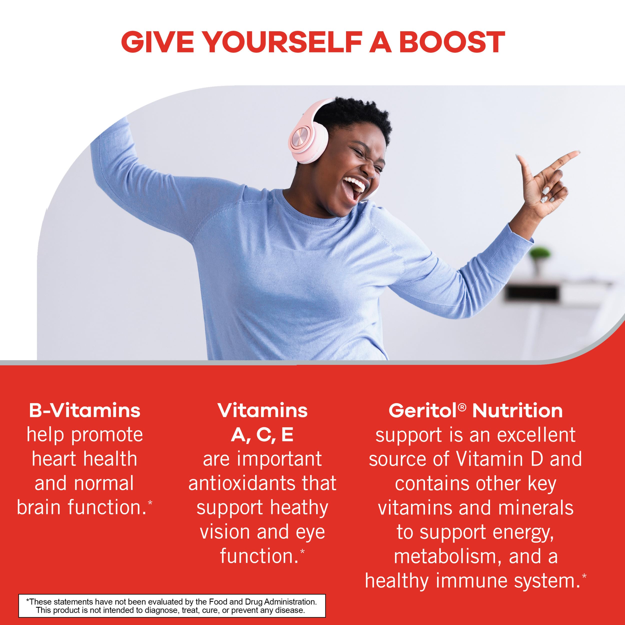 Geritol, Multivitamin Supplement, Contains B-Vitamins, Antioxidants, Vitamins C, E & D and Iron, 26 Essential Vitamins and Minerals, Gluten-Free