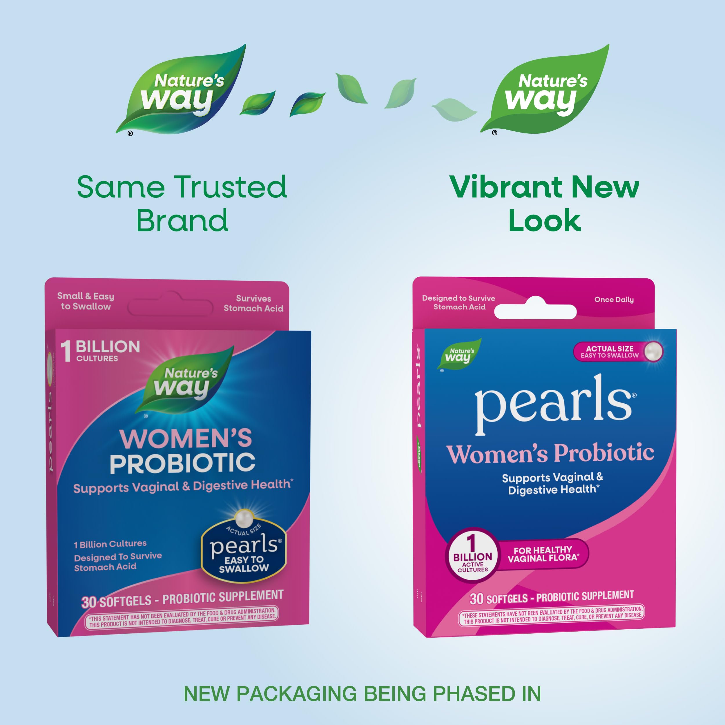 Nature's Way Pearls Women's Probiotic, Supports Women's and Digestive Health*, Protects Against Occasional Constipation & Bloating*, 1 Billion Live Cultures, 30 Softgels (Packaging May Vary) Nature's Way Au supplements