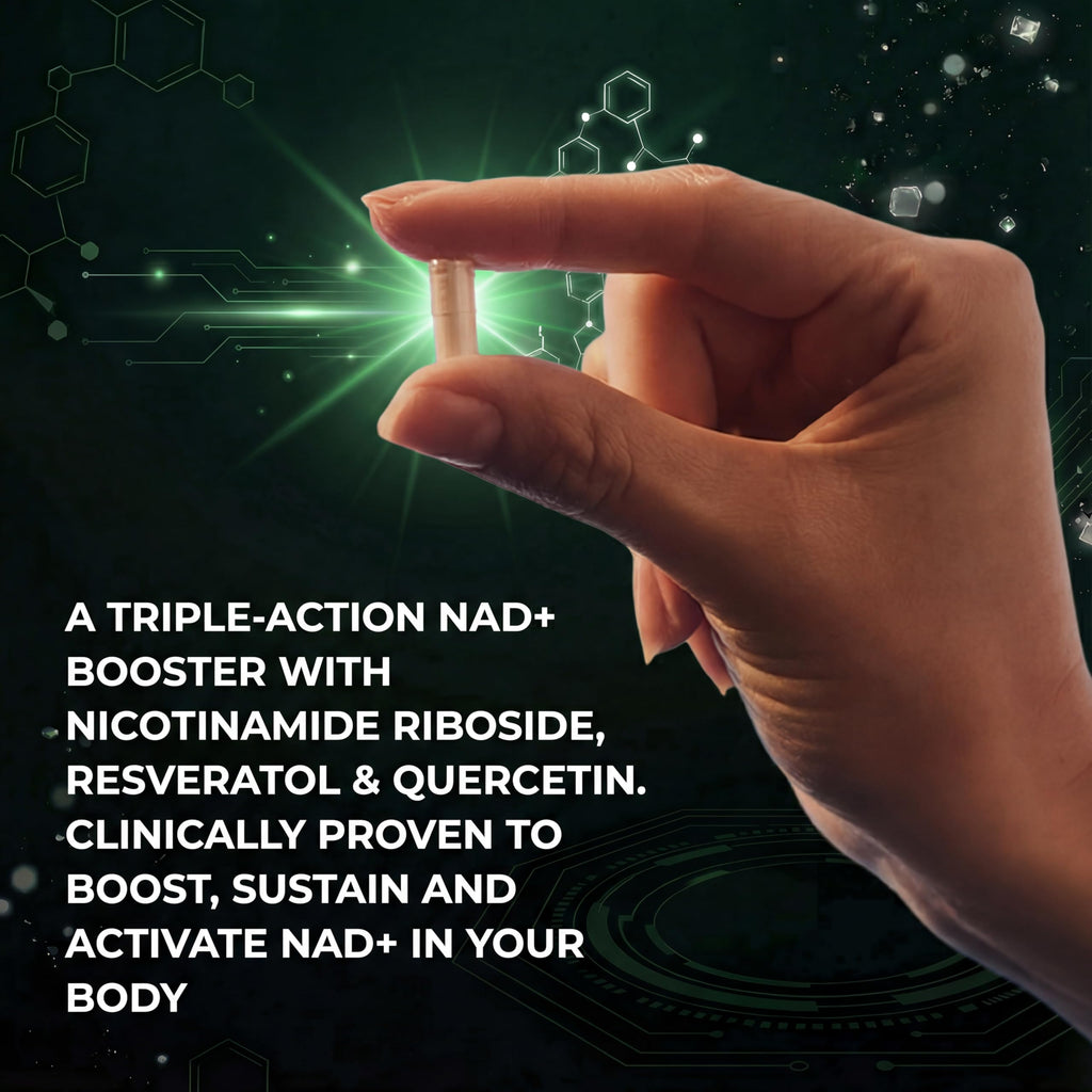VivaThrive Advanced NAD+ Complex - NMNH Supplement Alternative - 50 Day Supply - Triple Action NAD+ Supplement - Nicotinamide Riboside - Resveratrol - Quercetin - Third-Party Tested - Made in USA VivaThrive Au supplements