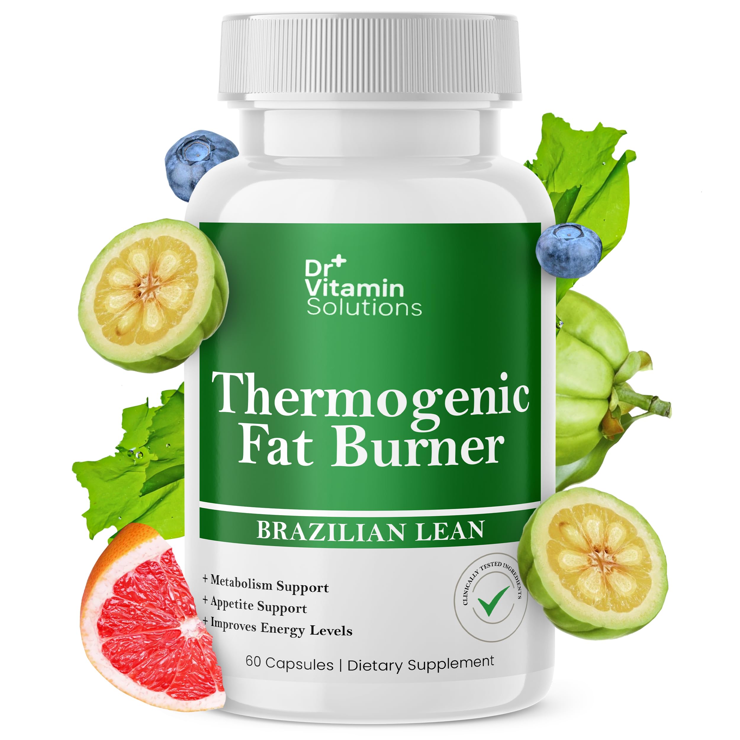 Thermogenic Fat Burner Brazilian Lean, Pills for Women, Waist Trimmer & Supplements for Bloating for Women & Men, 60 Capsules