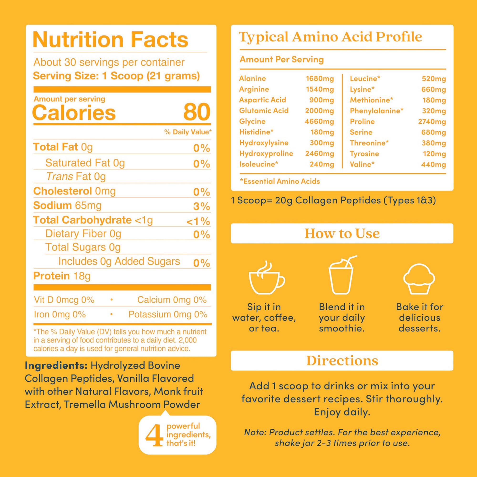 Further Food Vanilla Collagen Peptides Powder with Tremella Mushroom – 100% Grass-Fed, Hydrolyzed Type 1 & 3, 20g of Collagen per Serving, Supports Skin, Hair, Nails & Joints, 22.22 Oz Further Food Au supplements