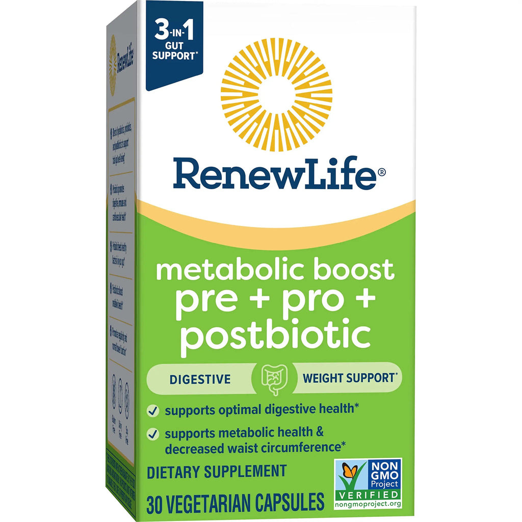 Renew Life Metabolic Boost Pre + Pro + Postbiotic; Prebiotics, Probiotics and Postbiotics Renew Life Au supplements