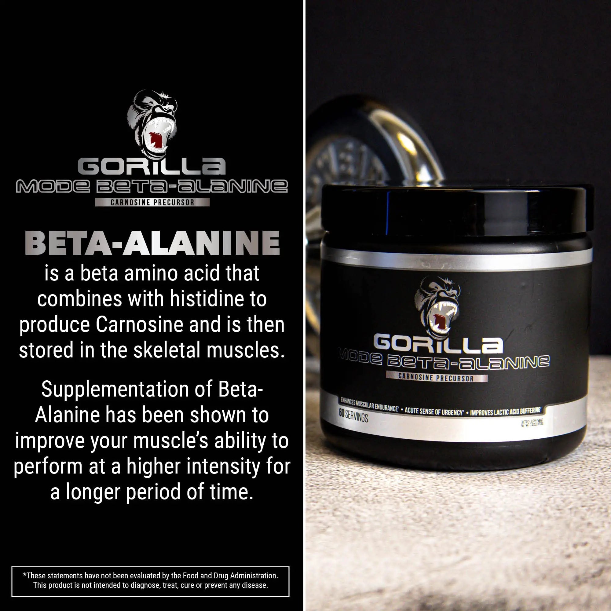 Gorilla Mode Beta-Alanine – Carnosine Precursor/Enhanced Muscular Endurance Gorilla Mind Au supplements