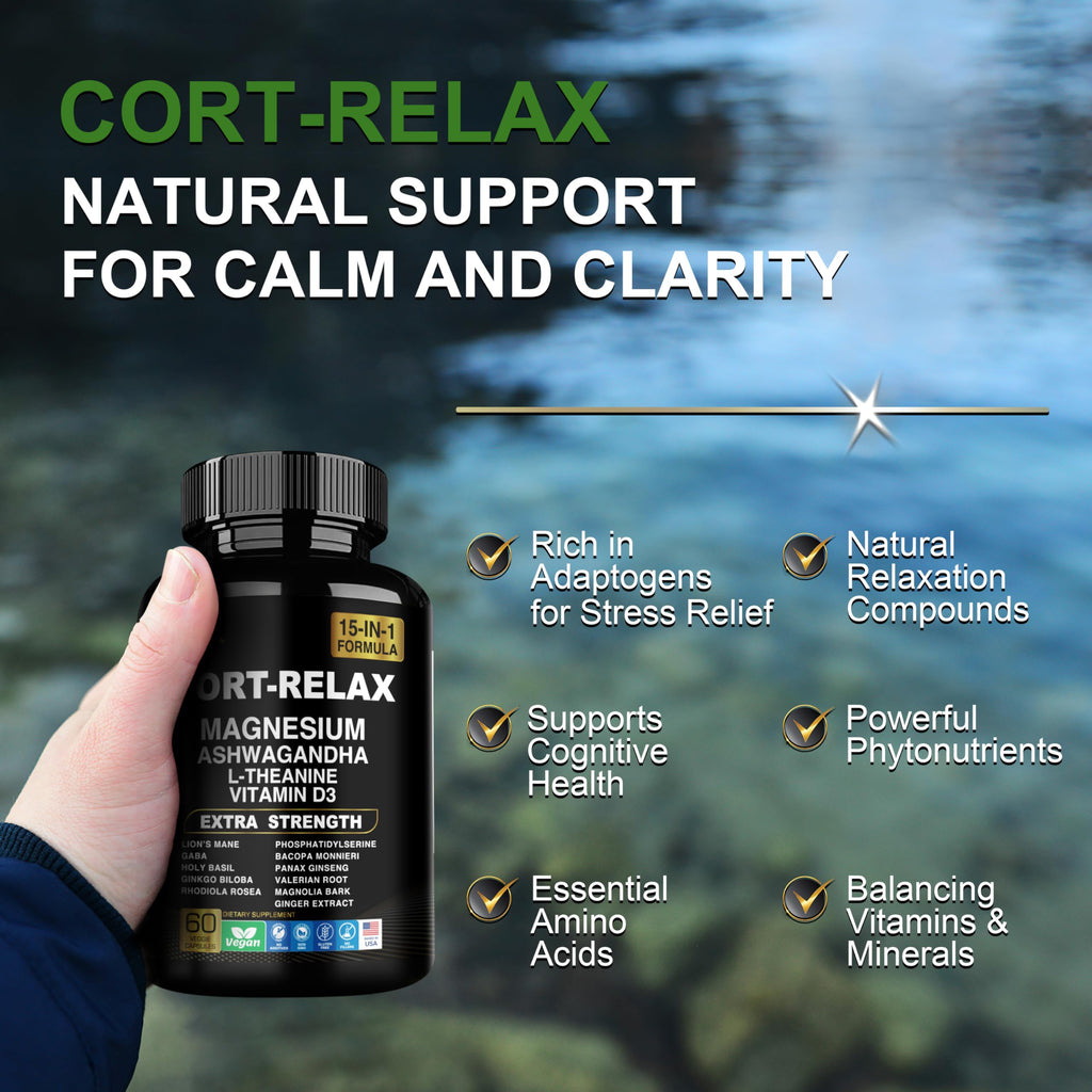 DLNIA Super Calm Cortisol Supplement with Magnesium Glycinate, Ashwagandha KSM-66, L-Theanine, Phosphatidylserine, Ginkgo Biloba & Lions Mane for Calm, Focus, Mental Clarity, Relaxation, Sleep, Energy DLNIA Au supplements