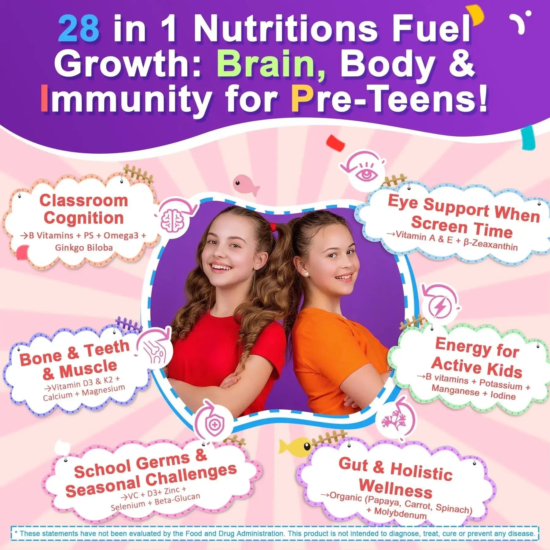 Nextdia Multivitamin Filled Gummies for Teen Boys Girls 12-17, 18, 19, Kids 10+ Multivitamin with Omega 3, Calcium + Magnesium + Zinc, Multi-Minerals Nextdia Au supplements