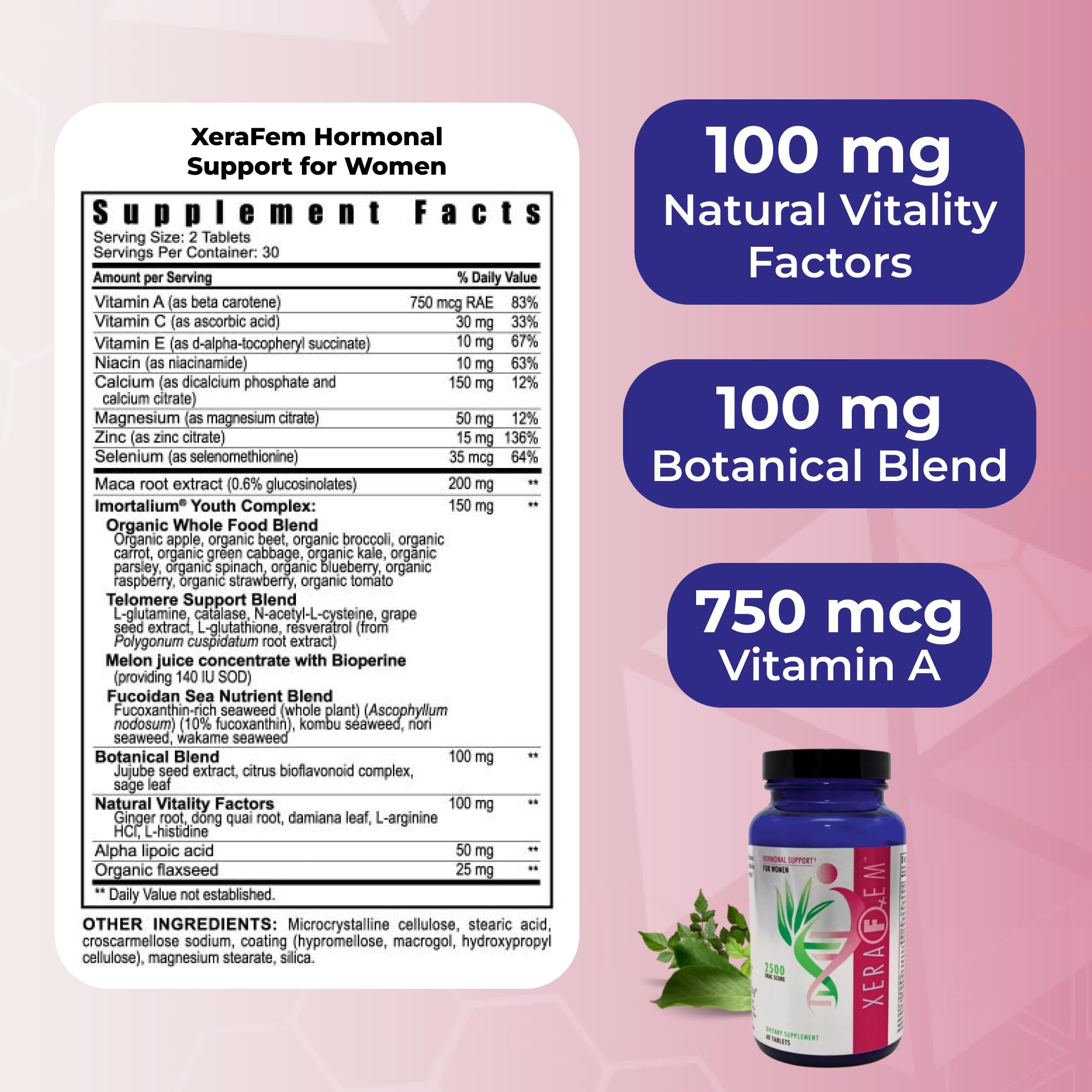 Youngevity XeraFem – Hormonal Support for Women with Vitamins, Minerals, Maca Root, and Grapeseed Extract – Supports Hormonal Balance and Immune Health – 60 Tablets Youngevity Au supplements