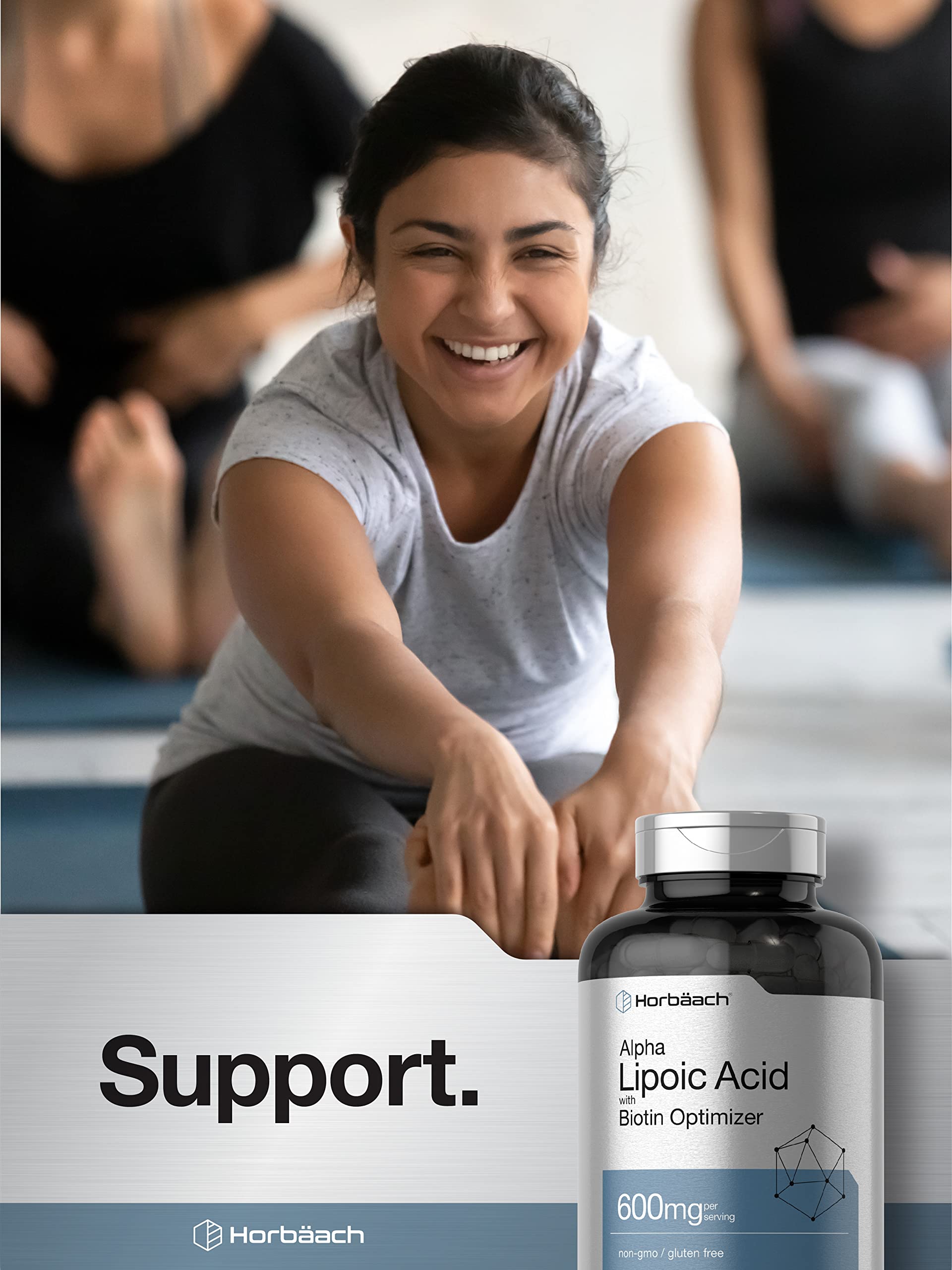 Horbäach Alpha Lipoic Acid 600mg | 240 Capsules | with Biotin Optimizer | Non-GMO and Gluten Free Supplement
