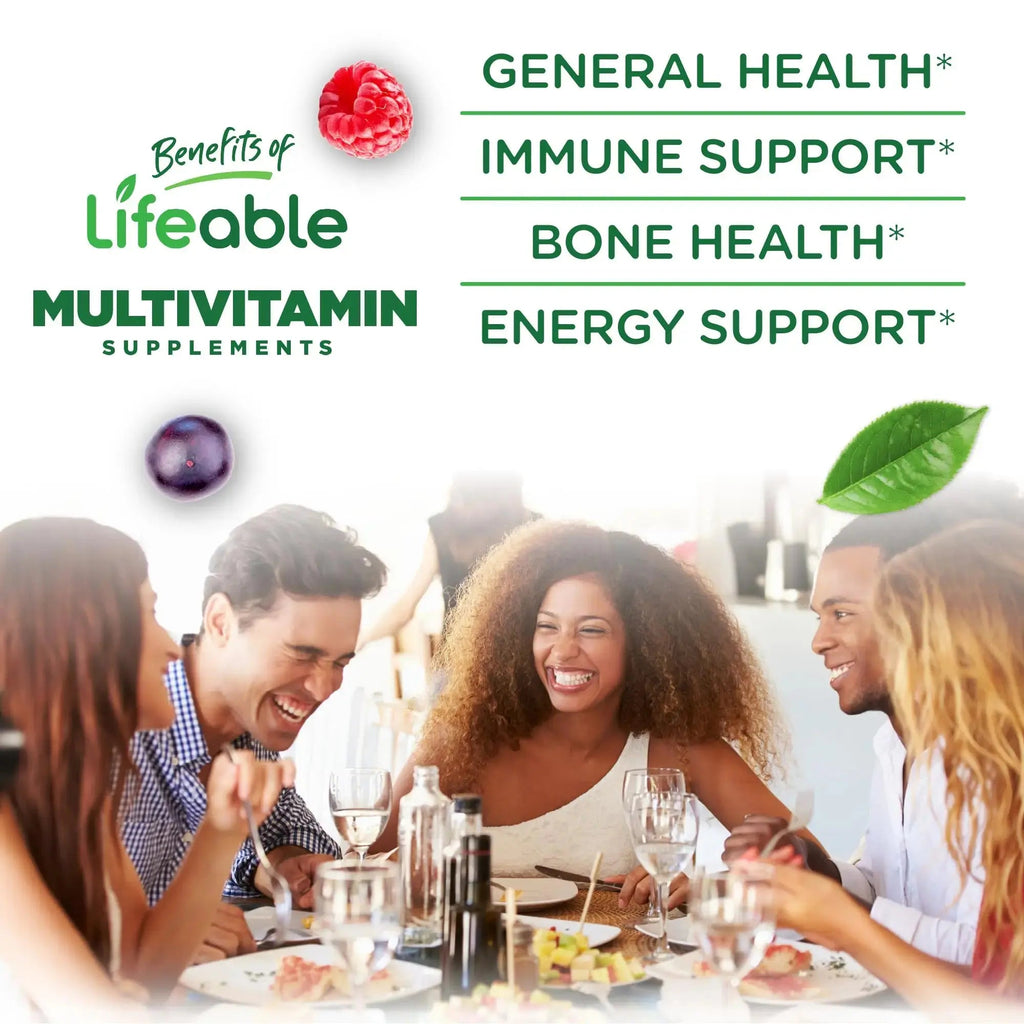 Lifeable Sugar Free Multivitamin Gummies | with Iron Vitamin A, C, D, E, Niacin, B6, Folate, B12, Biotin, Pantothenic Acid, Zinc | Lifeable Au supplements