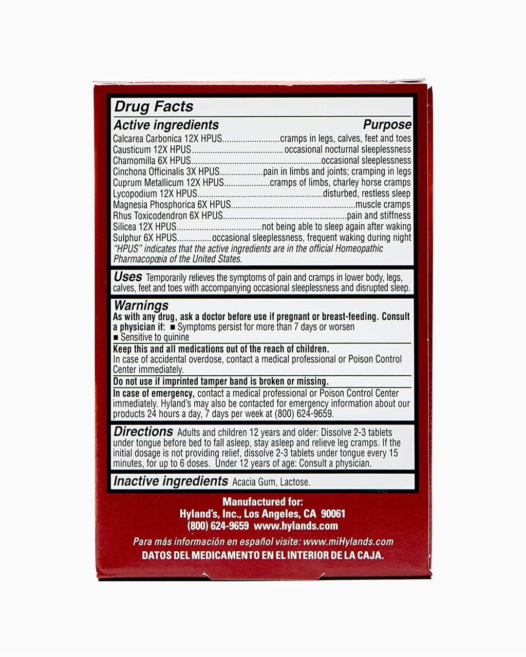 Hyland's Leg Cramps PM Tablets 50 ea 50 Count (Pack of 2) Hyland's Au supplements