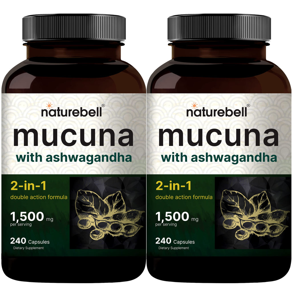 2 Pack NatureBell Mucuna Pruriens Capsules, 1500mg Per Serving, Made with Mucuna NatureBell Au supplements