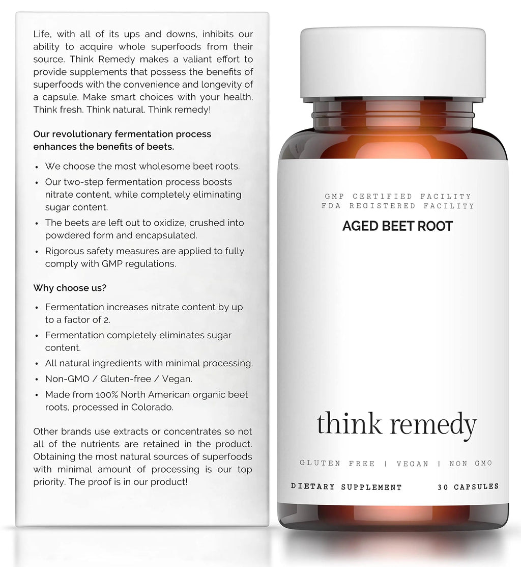 Think Remedy Aged Beet Root Capsules - Beet Pills for Stamina - Organic Beet Root Powder Think Remedy Au supplements