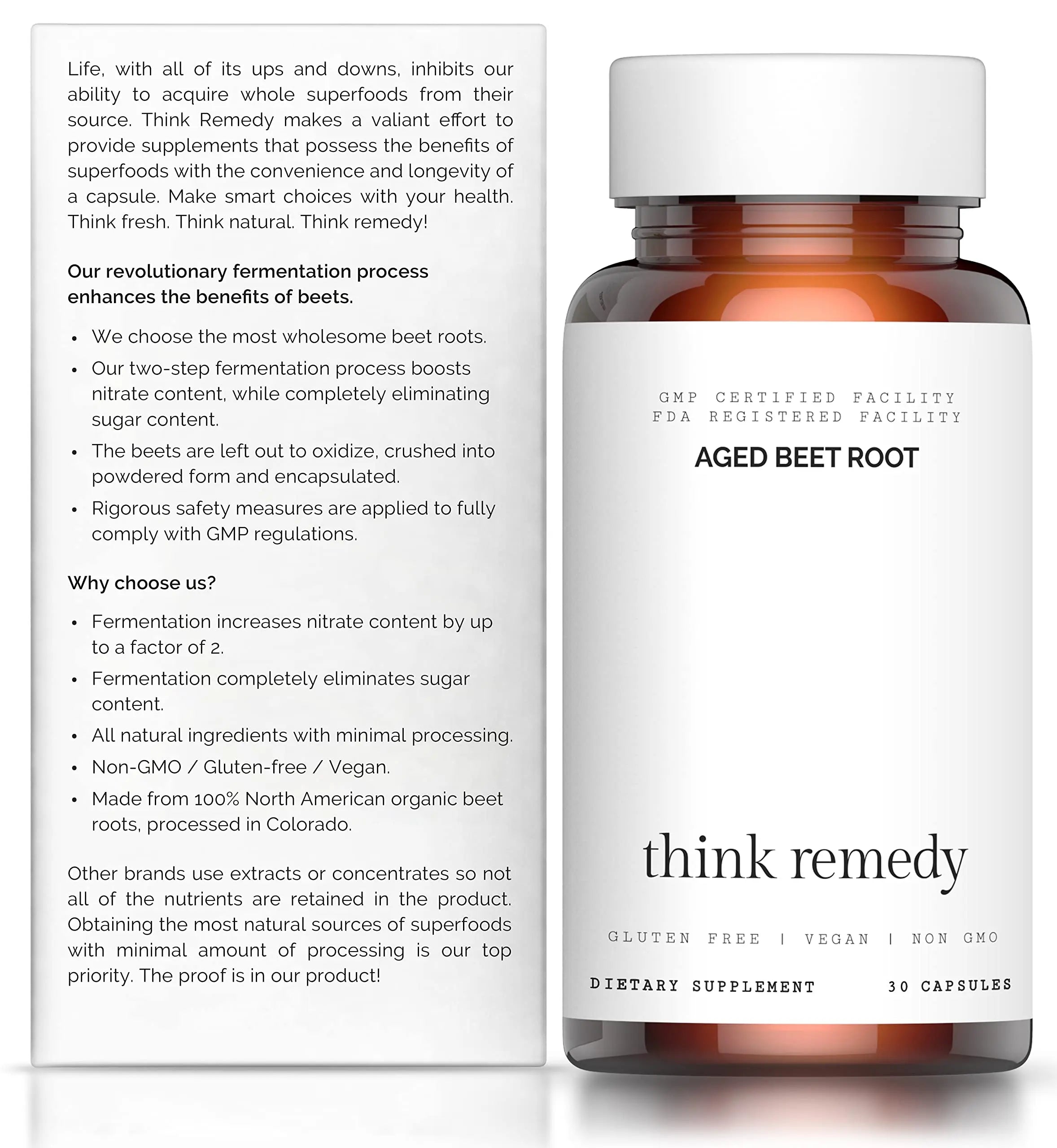 Think Remedy Aged Beet Root Capsules - Beet Pills for Stamina - Organic Beet Root Powder Think Remedy Au supplements