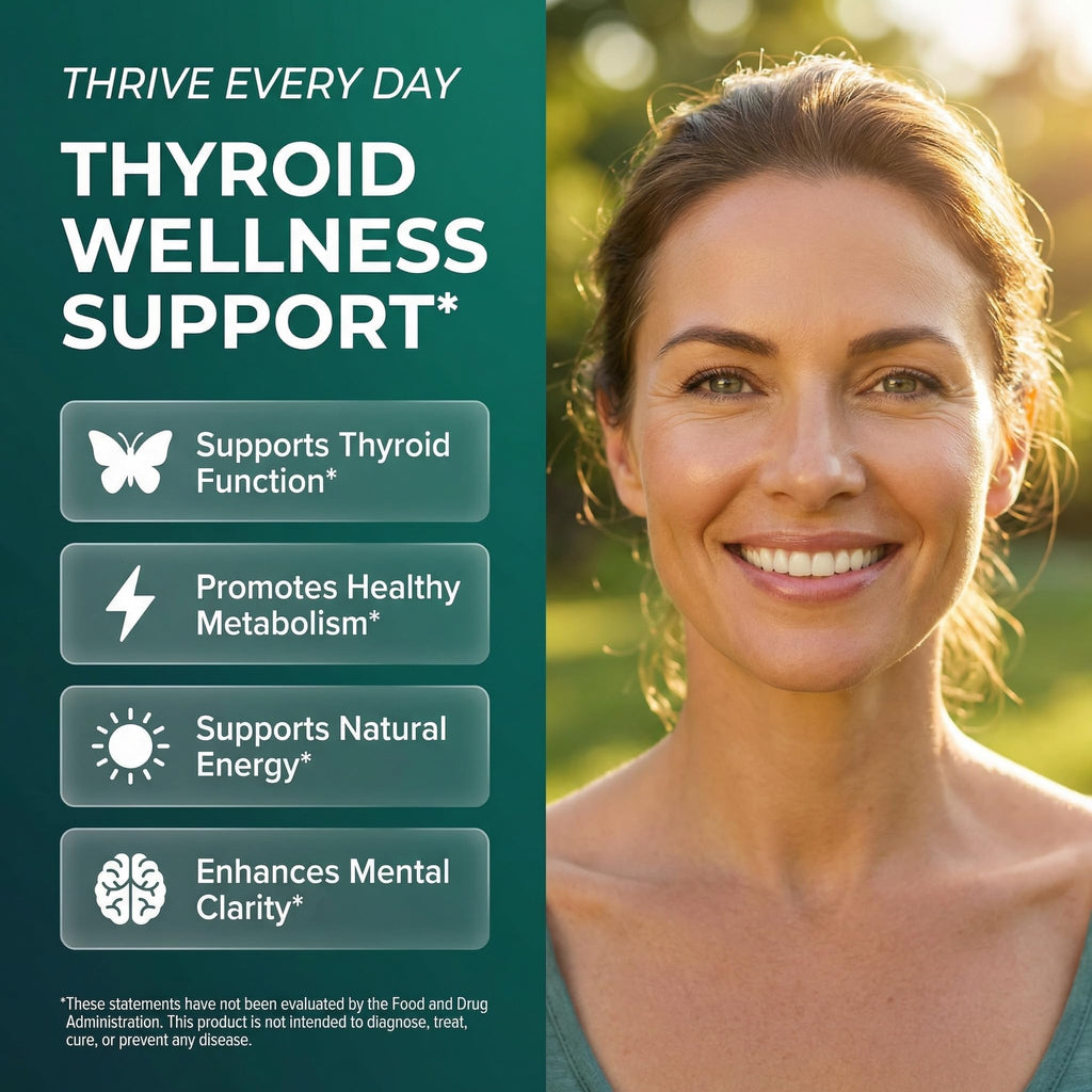 ThyroBloom Thyroid Support for Women Liquid Drops Iodine L-Tyrosine Selenium Copper Ashwagandha Zinc Kelp Bladderwrack Schisandra Guggul Turmeric Vitamin A D3 B12