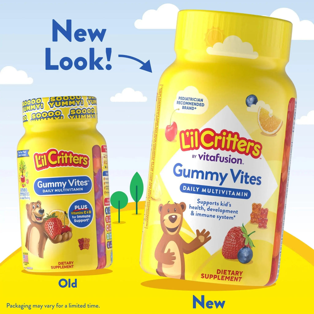 L’il Critters Gummy Vites Daily Gummy Multivitamin for Kids, Vitamin C, D3 for Immune Support Cherry, Strawberry, Orange Lil Critters Au supplements