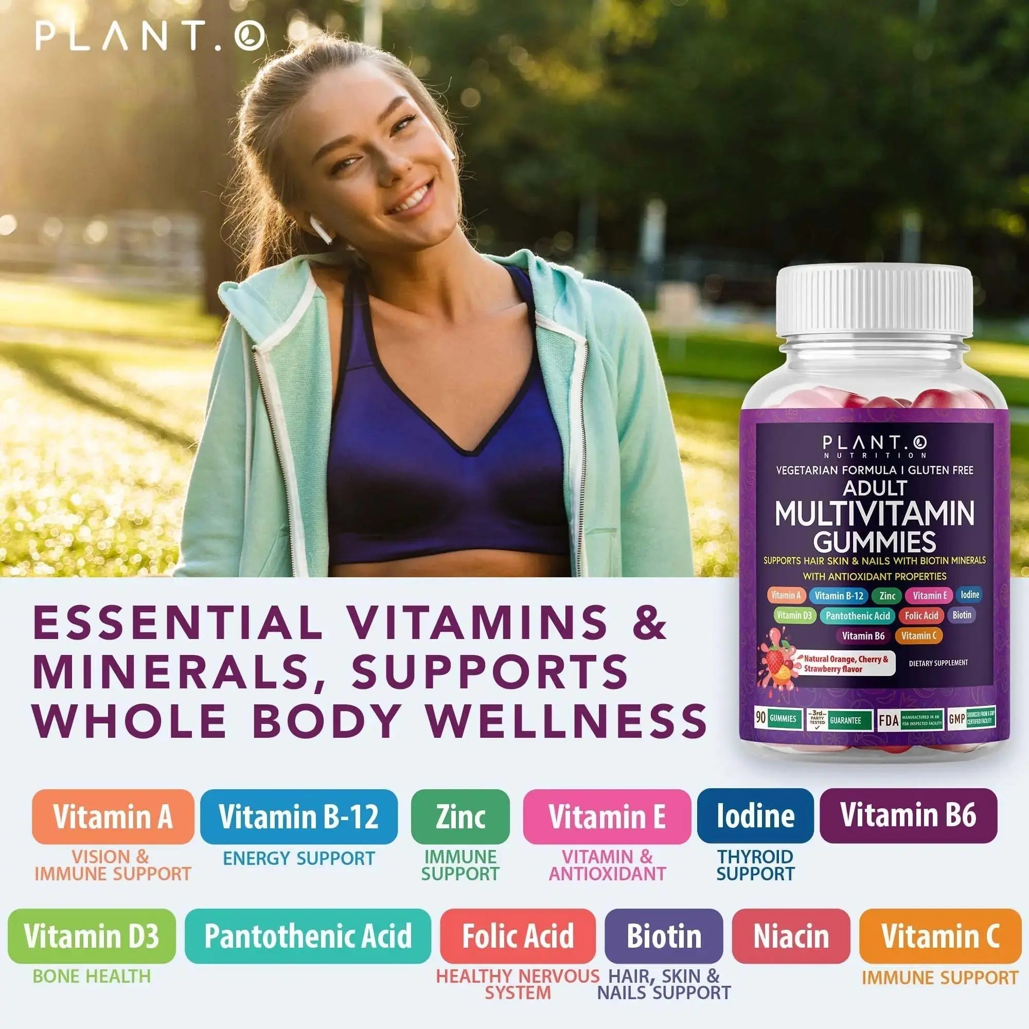 Complete Multivitamin Gummies for Adults – All-in-One Blend of Vitamin A B C D E Zinc and Biotin - Adult Vitamin Gummy for Energy and Immunity PLANT.O NUTRITION Au supplements