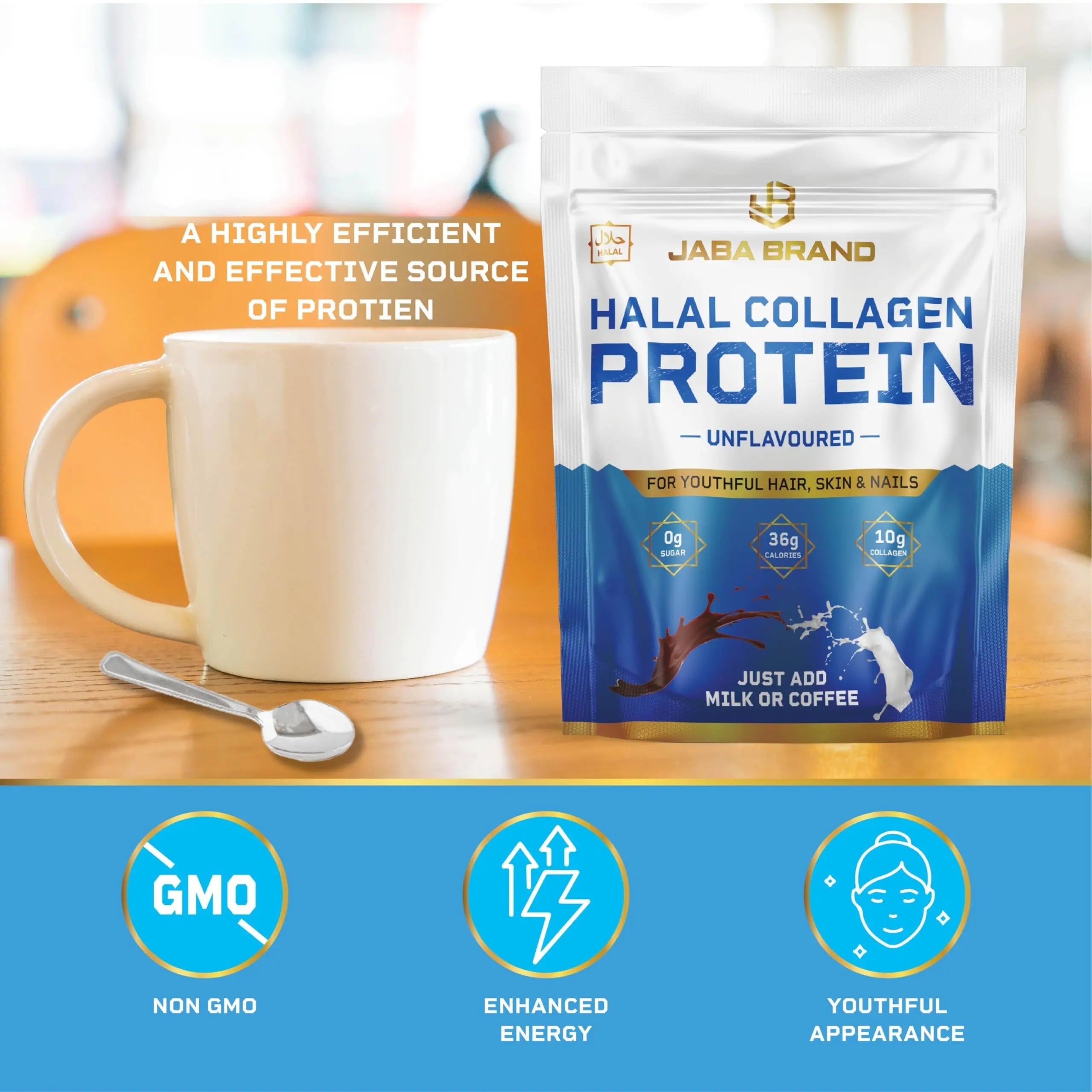 JABA BRAND - Halal Bovine Collagen Protein Powder for Hair, Nails, Joints and Skin JABA BRAND Au supplements