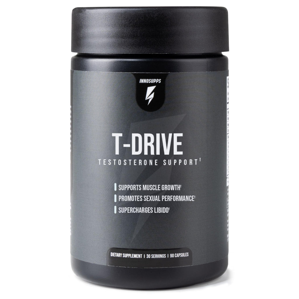 InnoSupps T-Drive Testosterone Booster Enhance Performance Amplify Muscle Growth, Increase Libido & Energy Levels w/KSM-66 Ashwagandha, Magnesium, Vitamin D, Niacin Boron, Fenugreek, 90 Caps, 30 Days InnoSupps Au supplements