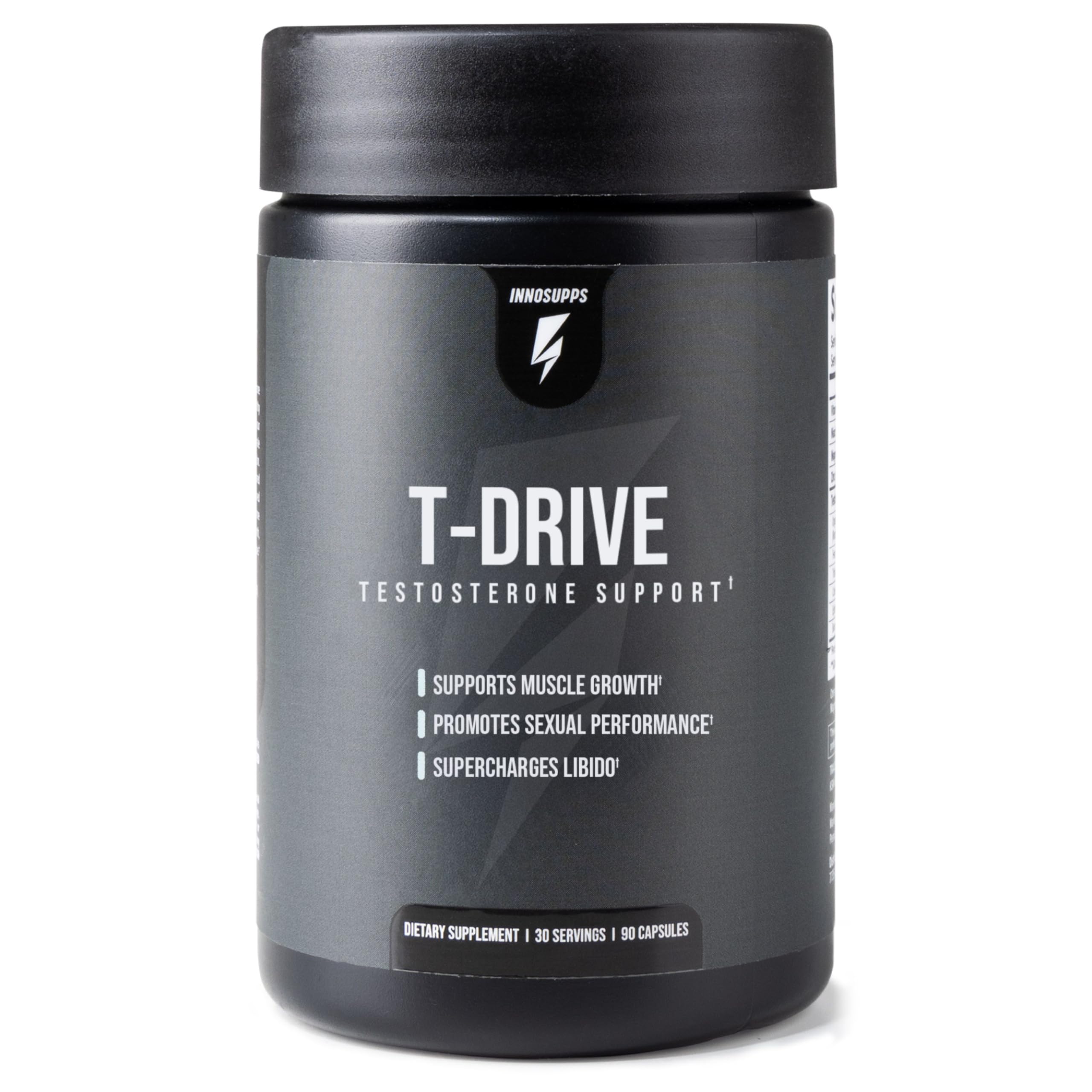 InnoSupps T-Drive Testosterone Booster Enhance Performance Amplify Muscle Growth, Increase Libido & Energy Levels w/KSM-66 Ashwagandha, Magnesium, Vitamin D, Niacin Boron, Fenugreek, 90 Caps, 30 Days InnoSupps Au supplements