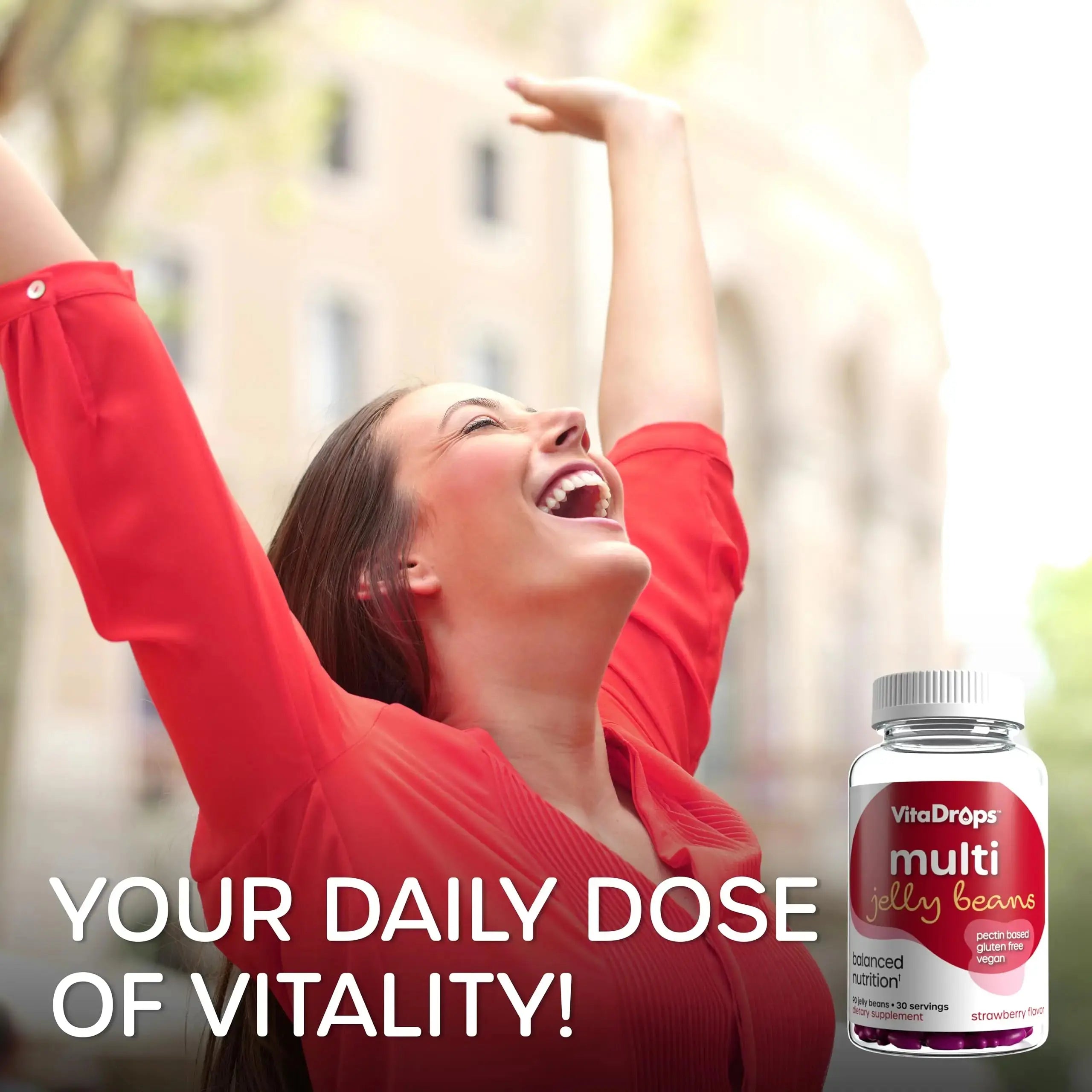 VitaDrops Multivitamin Jelly Beans, Women & Men, Source of Vitamin A C D E B-3 B-6 & Biotin, Supports Immune System, Pectin Based VitaDrops Au supplements