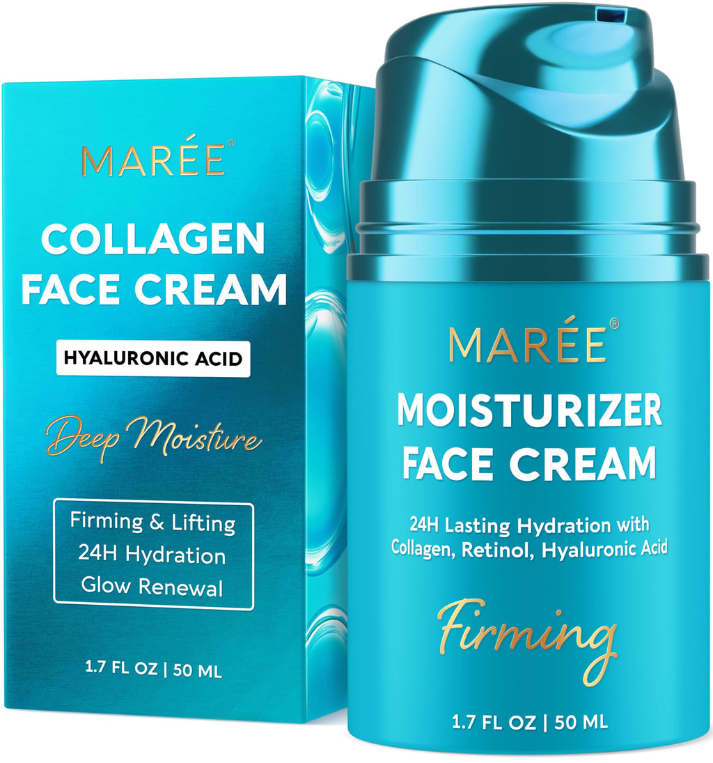 MAREE Face Moisturizer – Firming & Lifting Face Cream for Women with Collagen, Retinol & Hyaluronic Acid – Day & Night Anti-Aging Facial Wrinkle