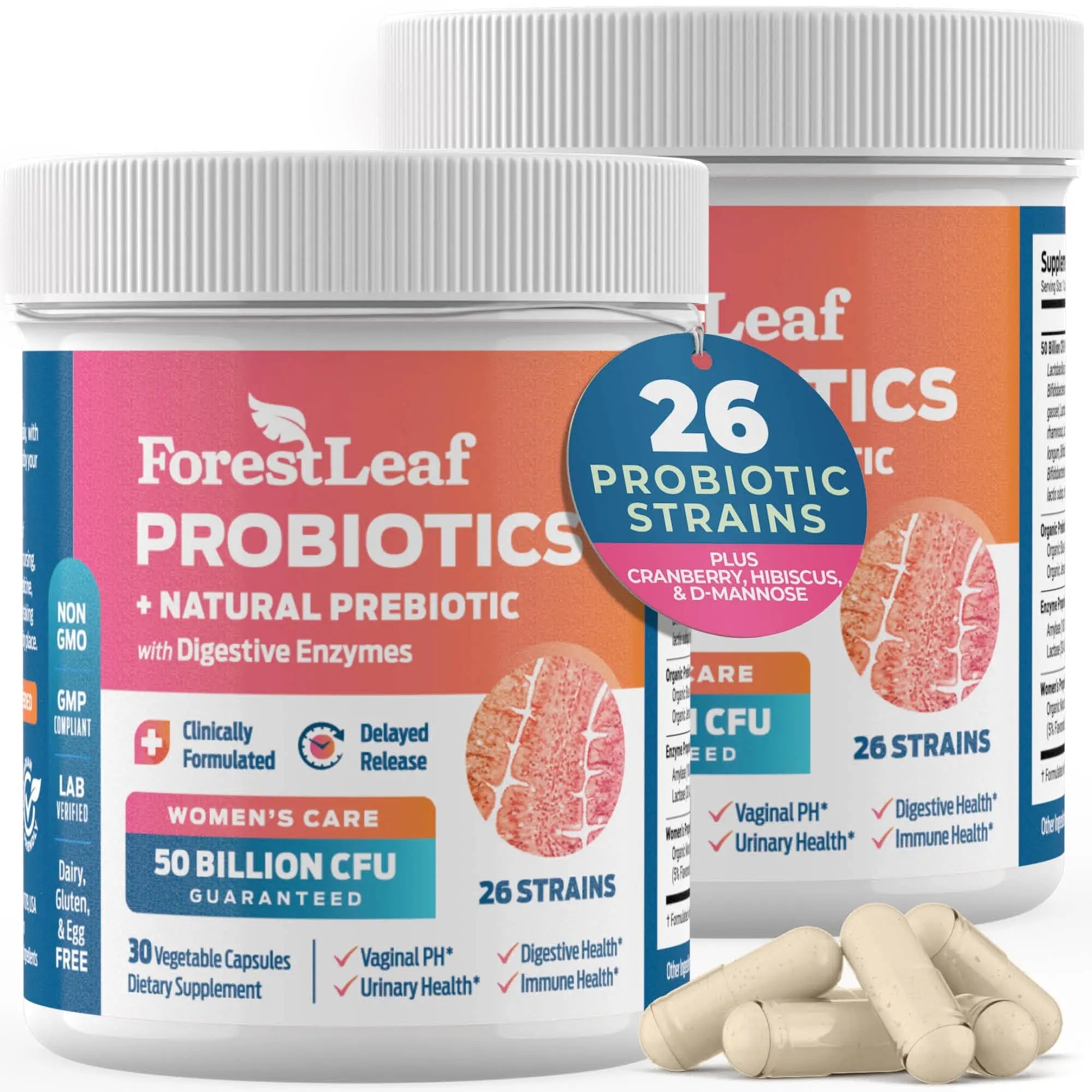 ForestLeaf Womens Probiotic 50 Billion CFU with Organic Prebiotics, Digestive Enzymes ForestLeaf Au supplements