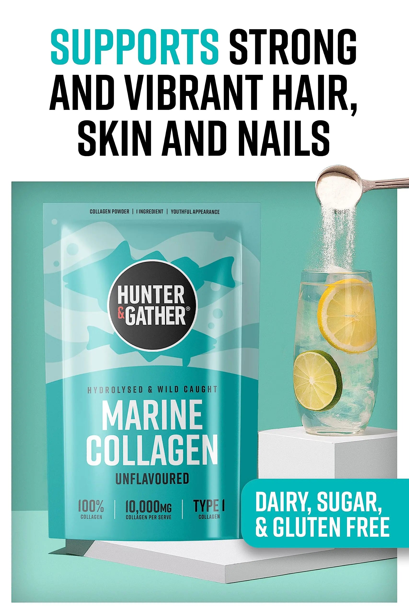 Hunter & Gather Marine Collagen Powder 300g | Pure Unflavoured Premium Hydrolysed Wild Caught Marine Collagen Hunter & Gather Au supplements