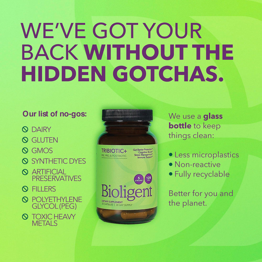 BIOLIGENT Tribiotic+ Prebiotic, Probiotic and Postbiotic Supplement for Women & Men, Gut Health, Immune Support, Bloating Relief, Daily Microbiome and Digestive Support, 30 Capsules, 30 Day Supply BIOLIGENT Au supplements