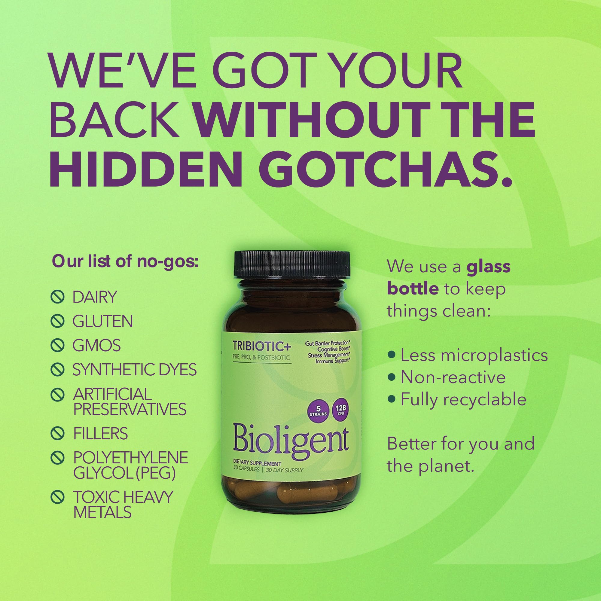 BIOLIGENT Tribiotic+ Prebiotic, Probiotic and Postbiotic Supplement for Women & Men, Gut Health, Immune Support, Bloating Relief, Daily Microbiome and Digestive Support, 30 Capsules, 30 Day Supply BIOLIGENT Au supplements