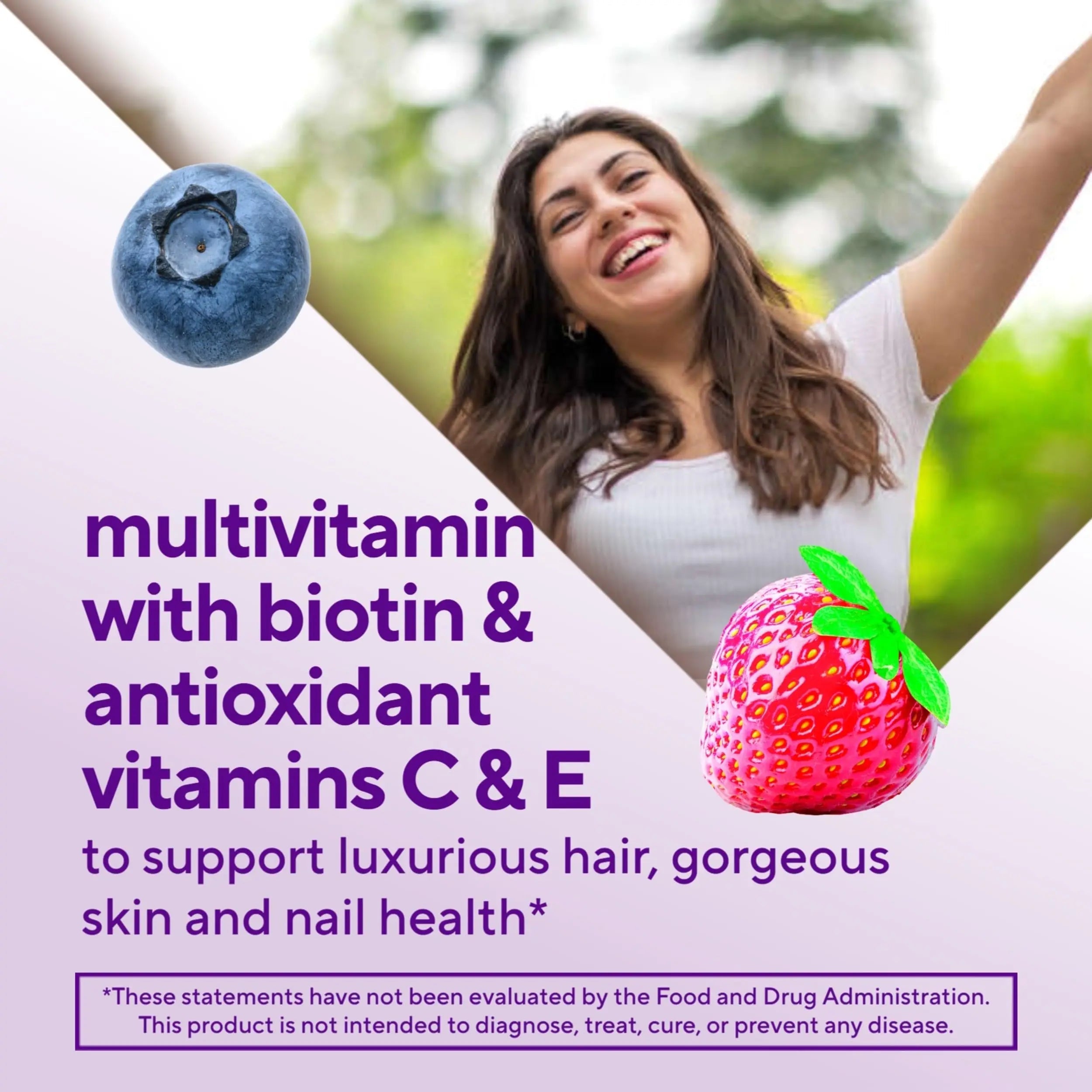 Vitafusion Gorgeous Hair, Skin & Nails Multivitamin Gummy Vitamins, plus Biotin and Antioxidant vitamins C&E, Raspberry Flavor Vitafusion Au supplements
