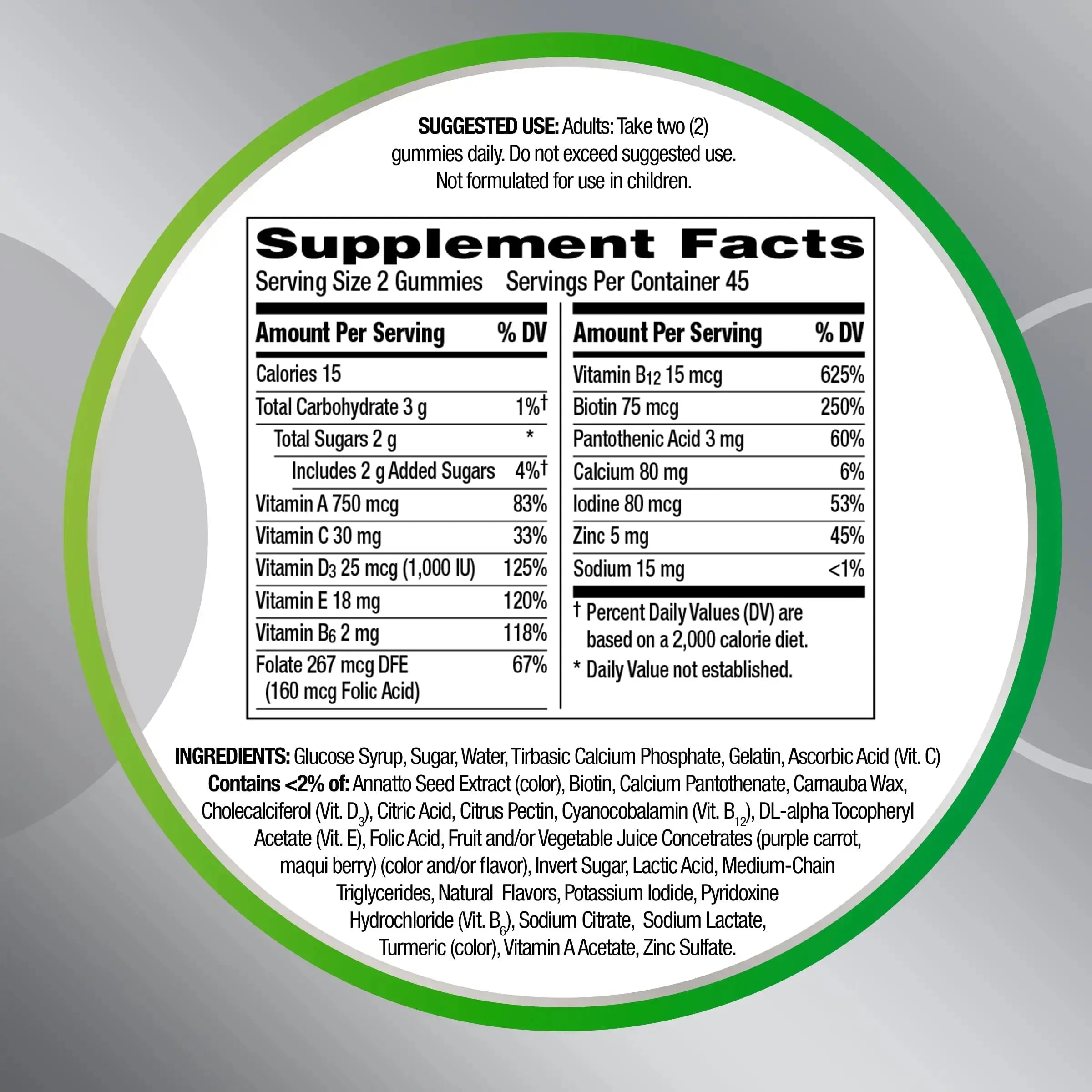 Centrum MultiGummies Gummy Multivitamin for Adults 50 Plus, Multivitamin/Multimineral Supplement with Calcium Centrum Au supplements