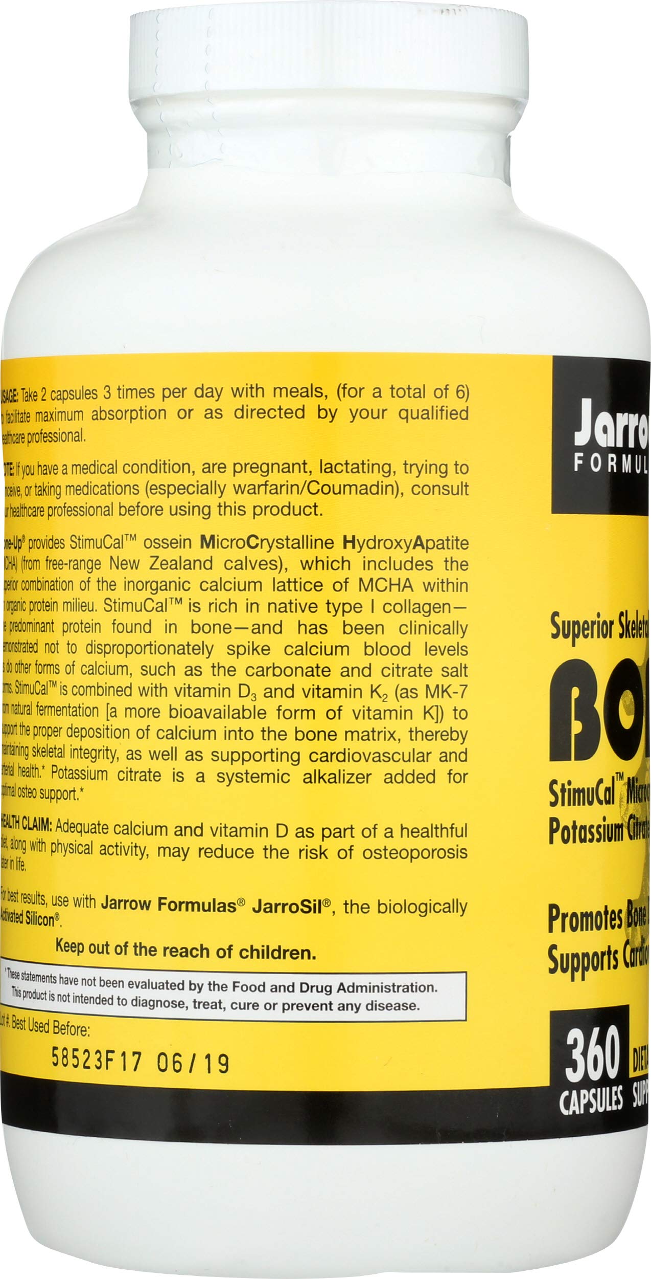 Jarrow Formulas BoneUp for Bone Density - Vitamin D3 and K2, Calcium Support, 360 Capsules, Promotes Skeletal Nutrition, Up to 60 Days Supply Jarrow Formulas Au supplements