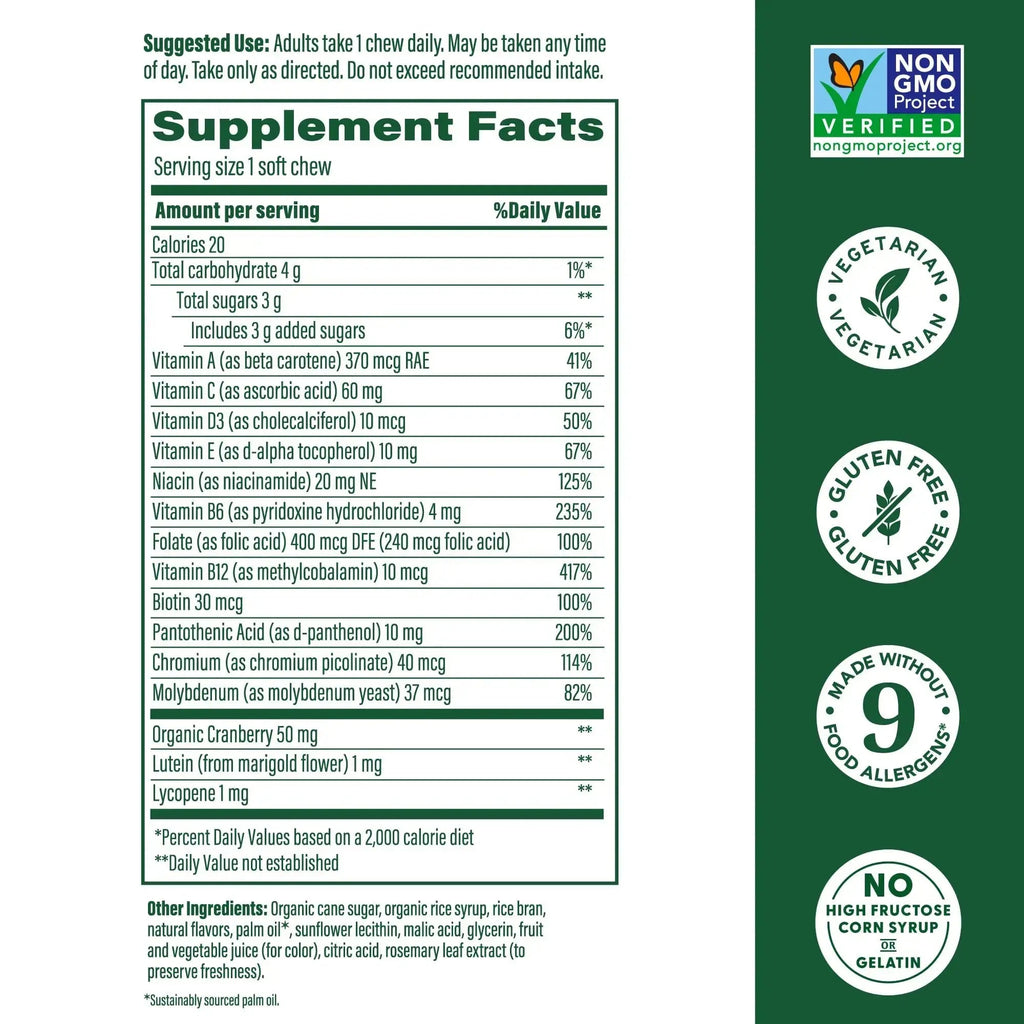 MegaFood Multivitamin for Women, One Daily Multivitamins, Soft Chews with Folate, Methylated B12, Vitamin B6, Biotin, Vitamin D3, C & A MegaFood Au supplements